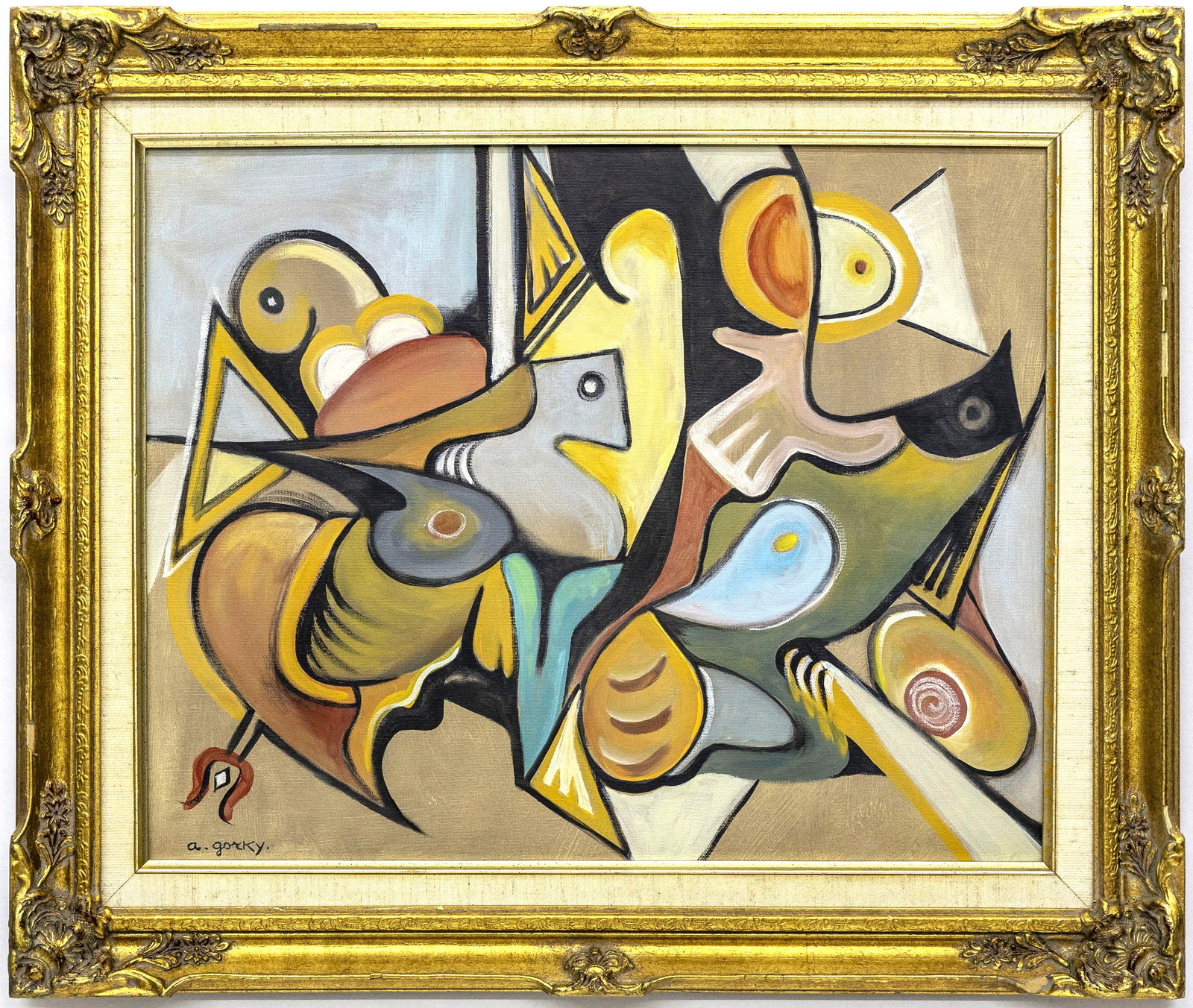 Arshile Gorky (American) Abstract Composition, Oil on Canvas Painting (1 of 4)