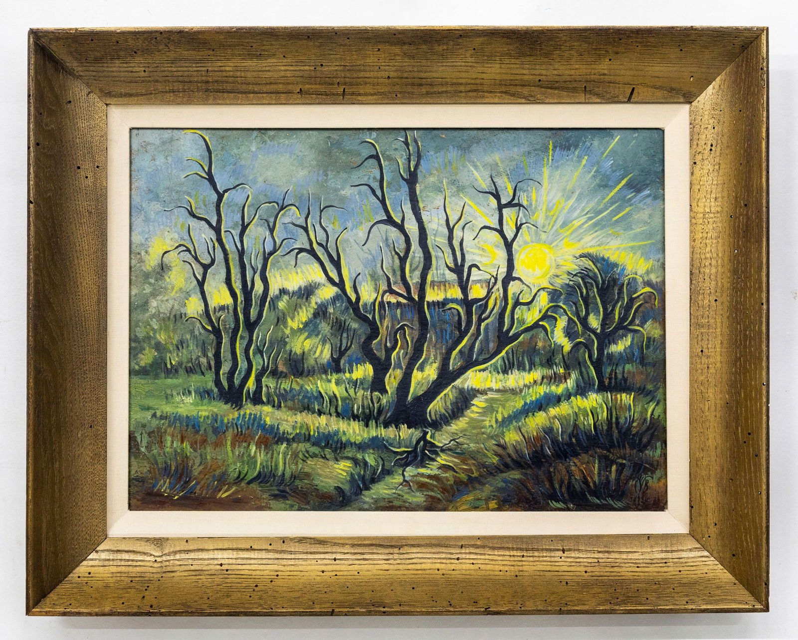 Charles Burchfield (American, 1893-1967) Sunlit Grove, Tempera on Board: Artist, Year, Title: Charles Ephraim Burchfield (American, 1893–1967), Sunlit Grove, mid–20th century Medium: Tempera on board Dimensions: Unframed 17" x 23", framed 22" x 28"