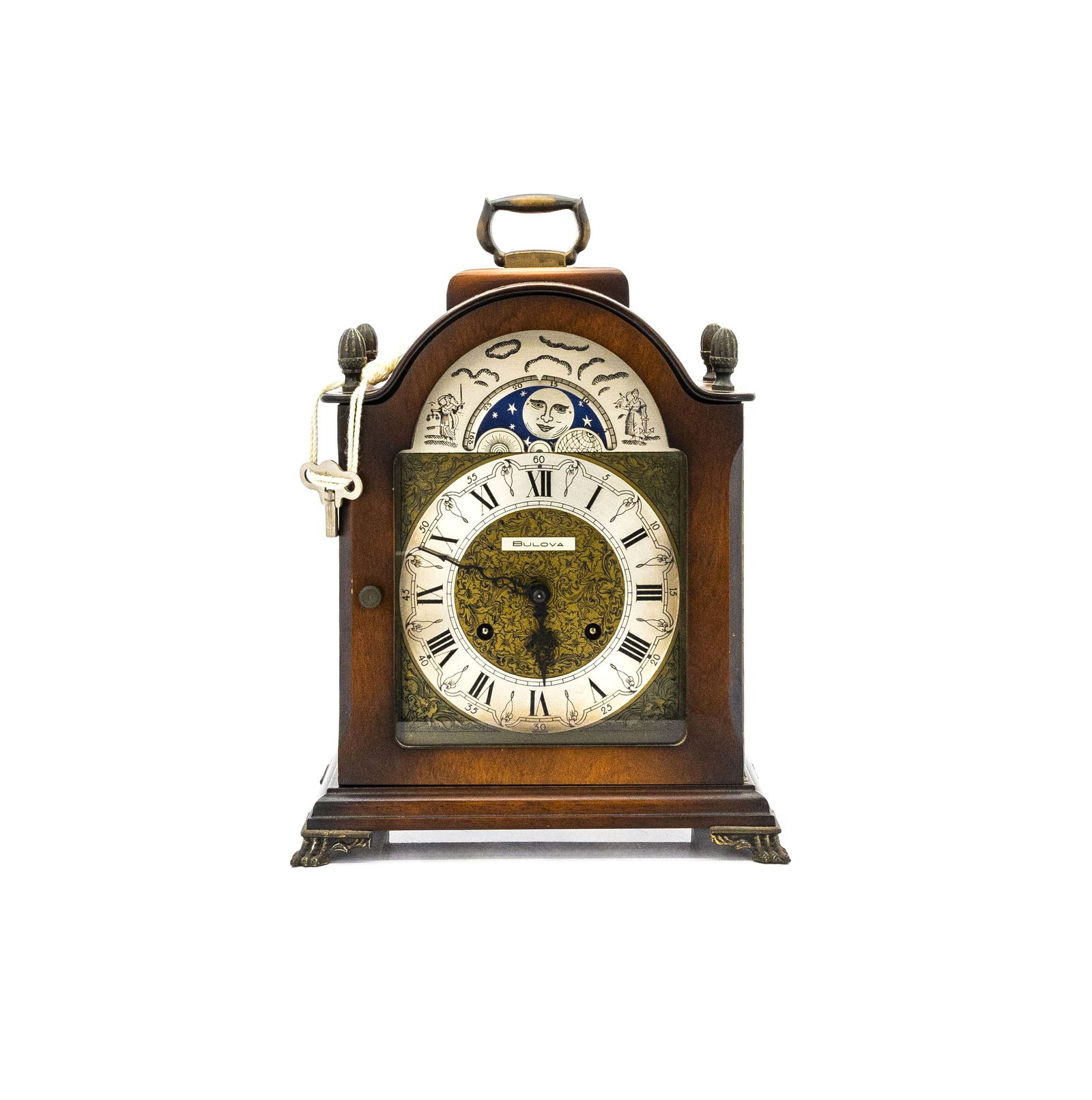 Bulova, Mantel Clock with Moon Phase Dial, ca. 1972 (1 of 9)
