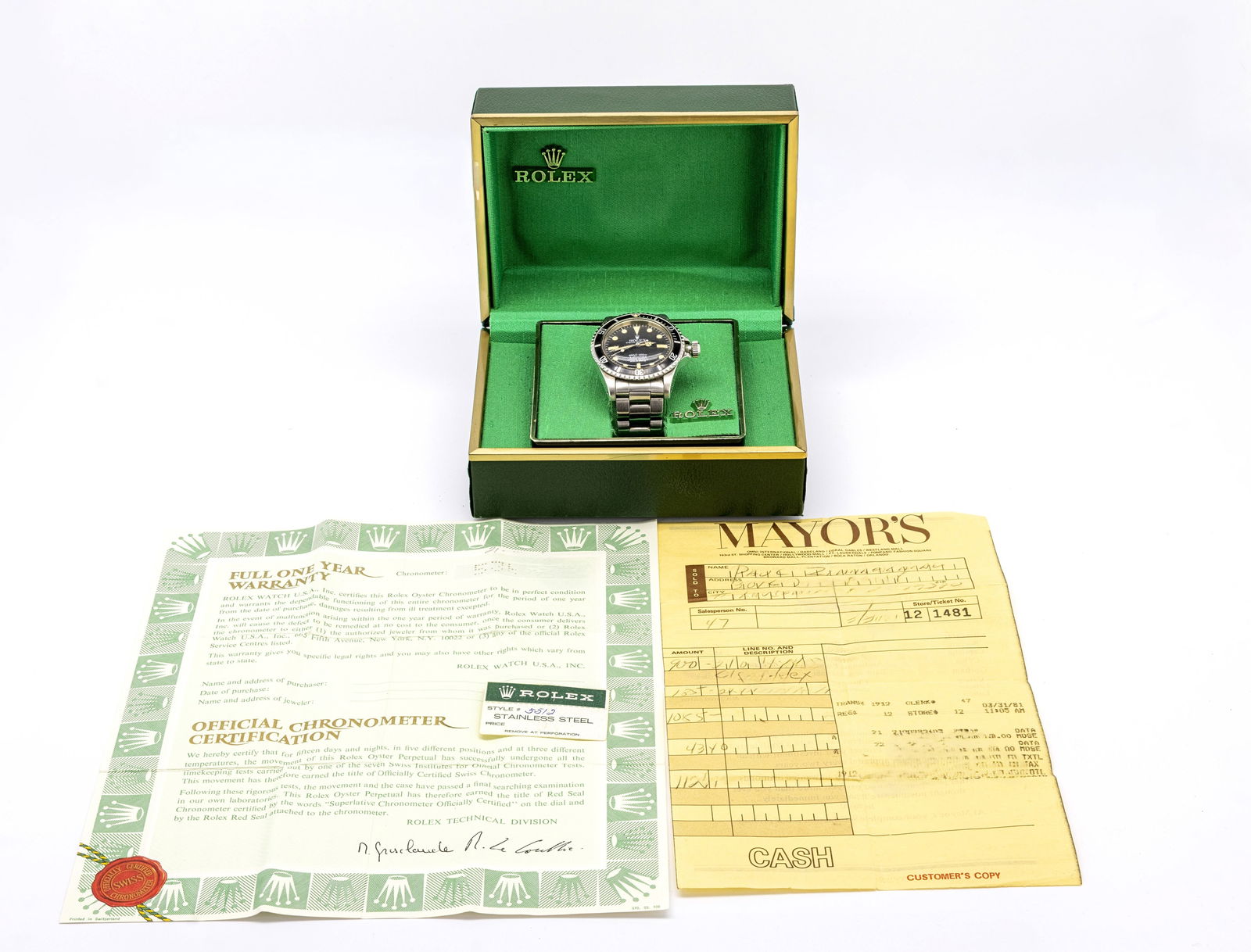 Rolex Submariner 5512 Stainless Steel 40mm, 1978  With Box & Papers (1 of 11)