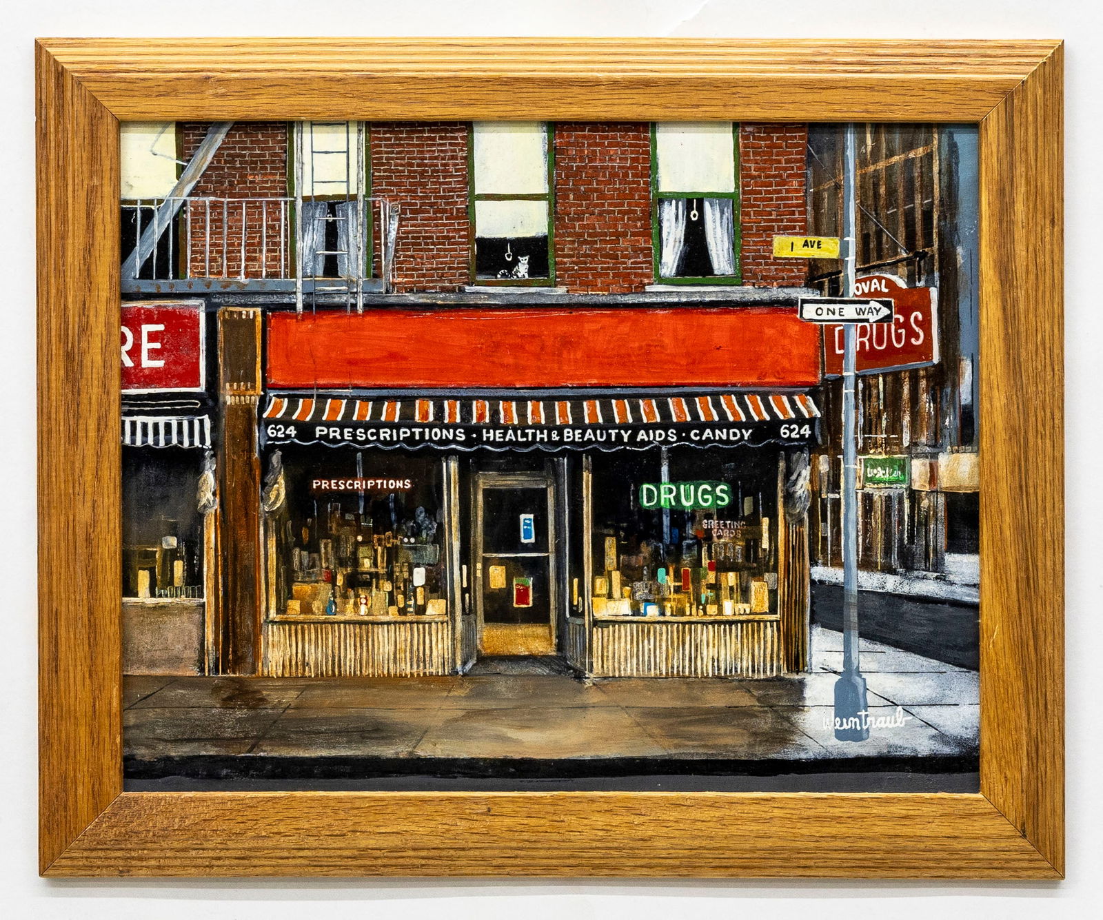 Herbert Weintraub (American, 1934-2019) City Drugstore, Oil on Board Painting (1 of 4)