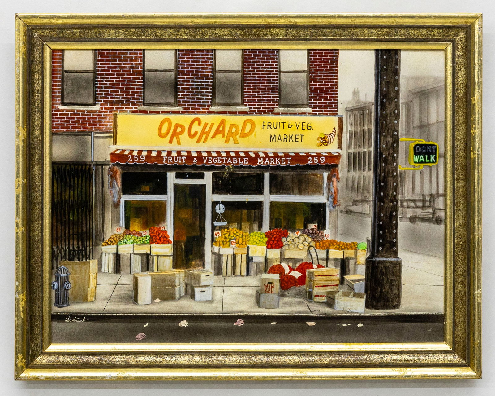 Herbert Weintraub (American, 1934-2019), Orchard Fruit & Vegetable Market, Oil on Board Painting (1 of 4)