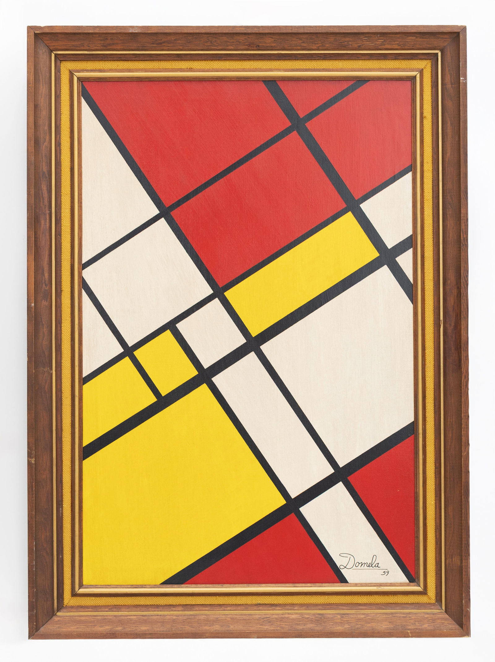 Cesar Domela (Dutch, 1900-1993), Abstract 1959, Oil on Canvas Painting: Artist, Year, Title: César Domela (Dutch, 1900–1993), Abstract Composition, 1959 Origin: Netherlands Medium: Oil on canvas Dimensions: Framed: 31 × 43 in, Unfram