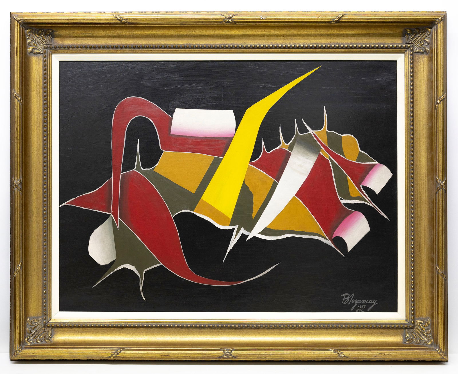 Burhan Dogancay (Turkish/American, 1929-2013), Abstract 1983, Oil on Canvas Painting (1 of 4)