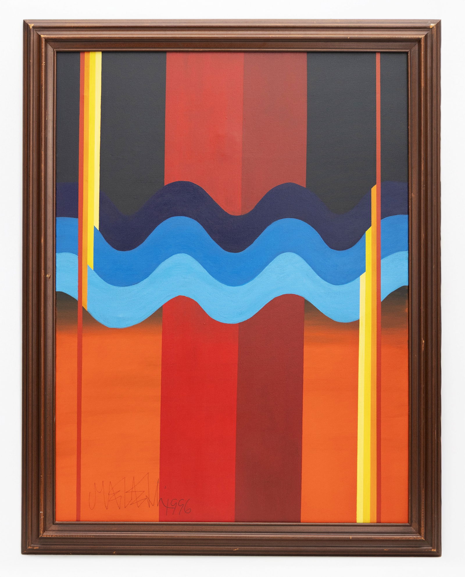 Mohammed Melehi (Moroccan, 1936-2020), Abstract 1996, Oil on Canvas Painting: Artist, Year, Title: Mohammed Melehi (Moroccan, 1936–2020), Abstract Composition, 1996 Origin: Morocco / United States Medium: Oil on canvas Dimensions: Framed: