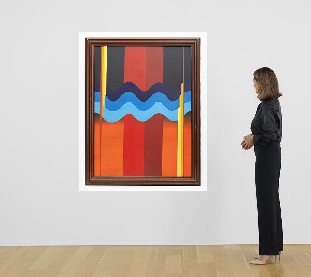 Mohammed Melehi (Moroccan, 1936-2020), Abstract 1996, Oil on Canvas Painting - 4