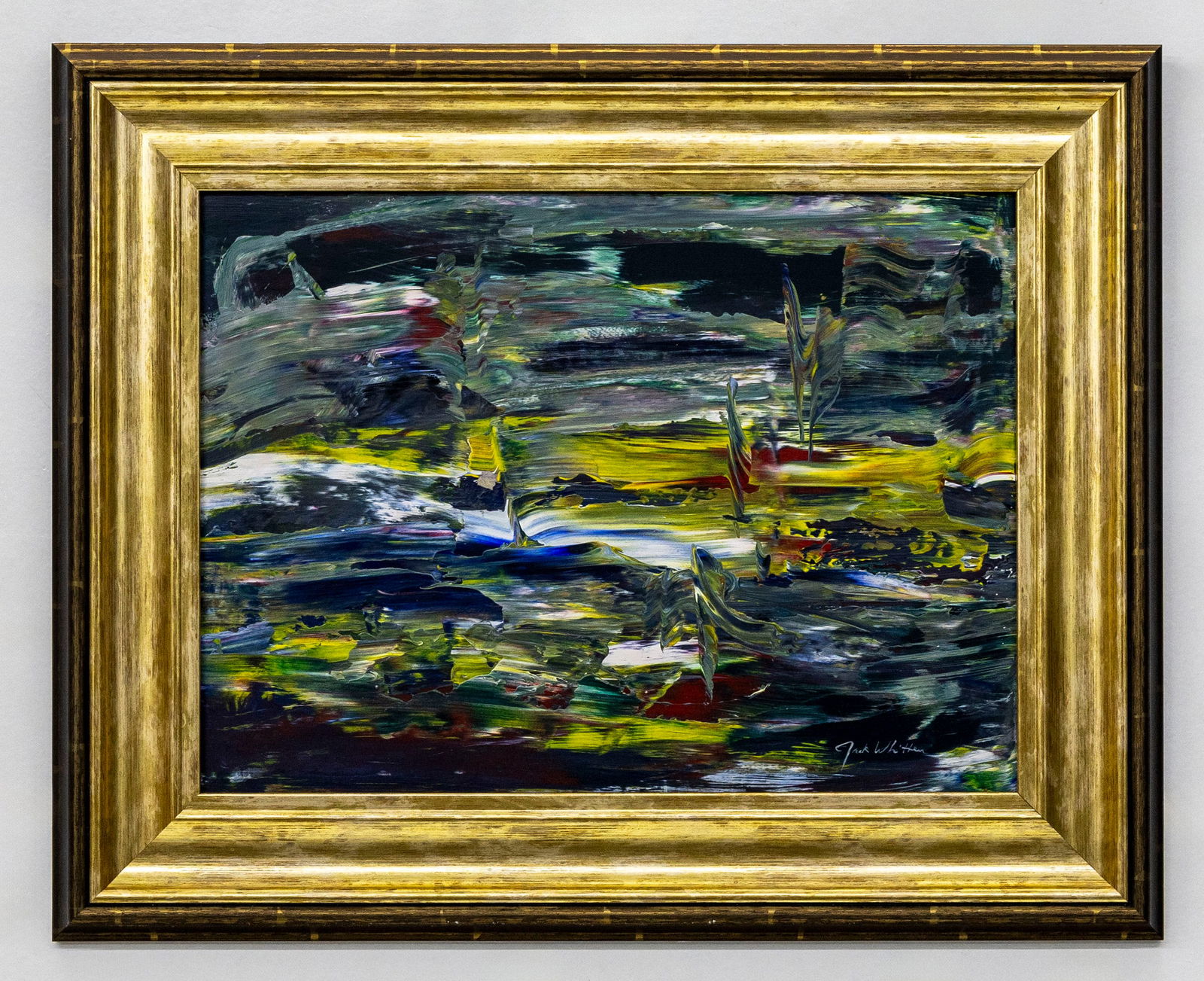 Jack Whitten (American, 1939 - 2018) Abstract, Acrylic on board: Artist, Year, Title: Attributed to Jack Whitten (American, 1939–2018), Untitled Abstract, late 20th centuryMedium: Acrylic on boardDimensions: Framed 20" x 16.5"Provenance: Private collection,