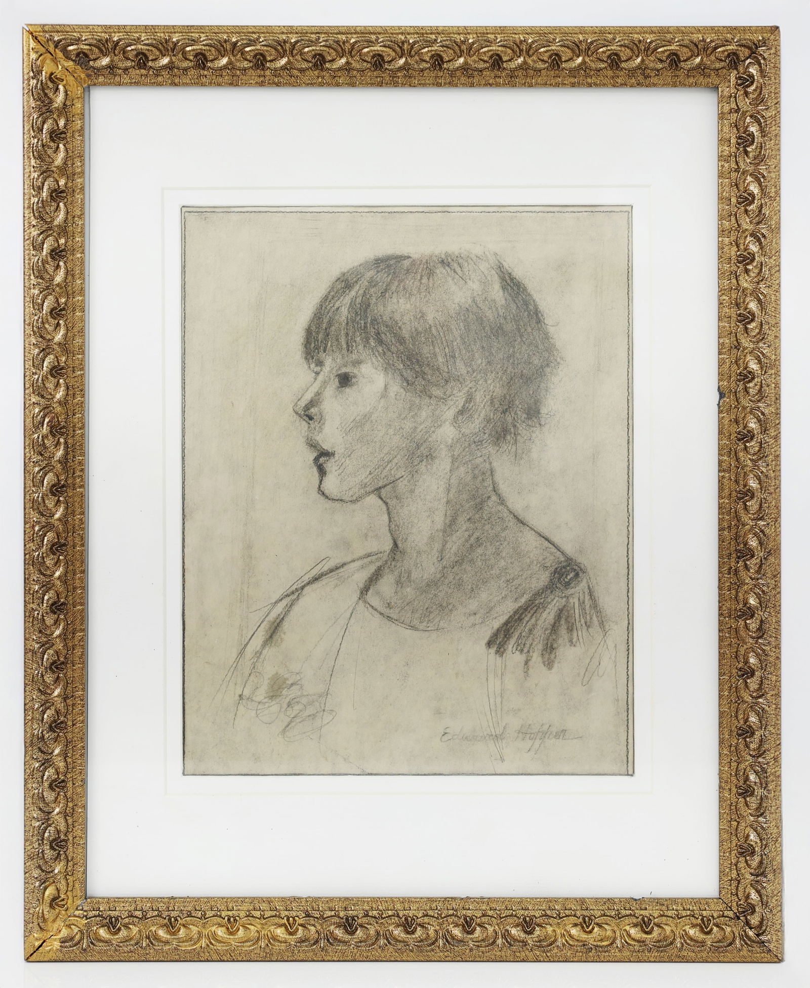 Edward Hopper (1882-1967), Portrait of a Young Woman, Pencil on paper: Artist, Year, Title: Edward Hopper (1882–1967), Portrait of a Young Woman (Profile Study) Origin: United States, New York / Massachusetts. Medium: Pencil on paper. Dimens