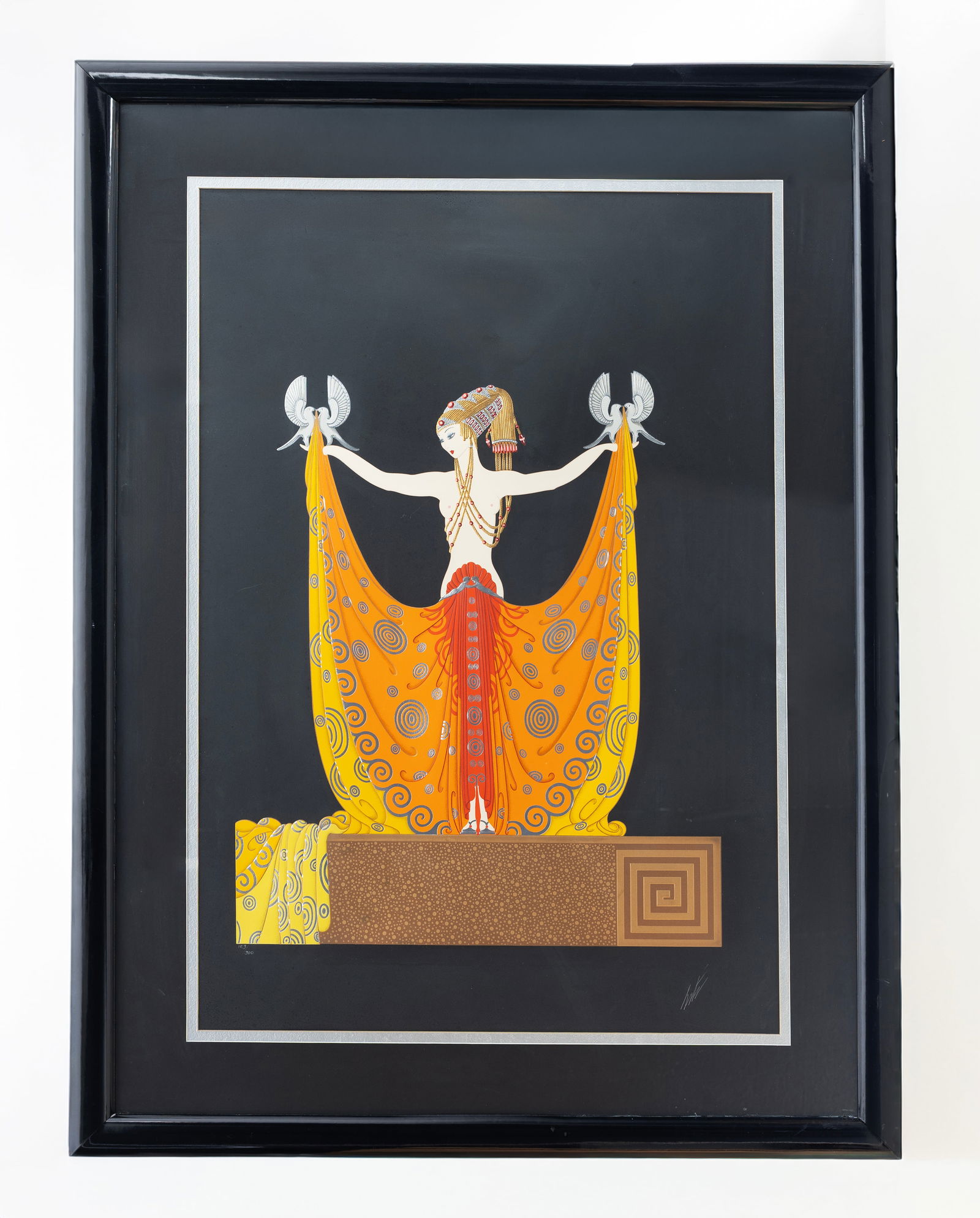 Romain (Erte) de Tirtoff (1892-1990) Lithograph Ltd 123/300: Artist, Year, Title: Romain (Erté) de Tirtoff (1892–1990), 1987, VenusOrigin: FranceMedium: Screenprint in colors embossed with metallic foil on black wove paperDimensions: 37.5 x 45.5 inches with