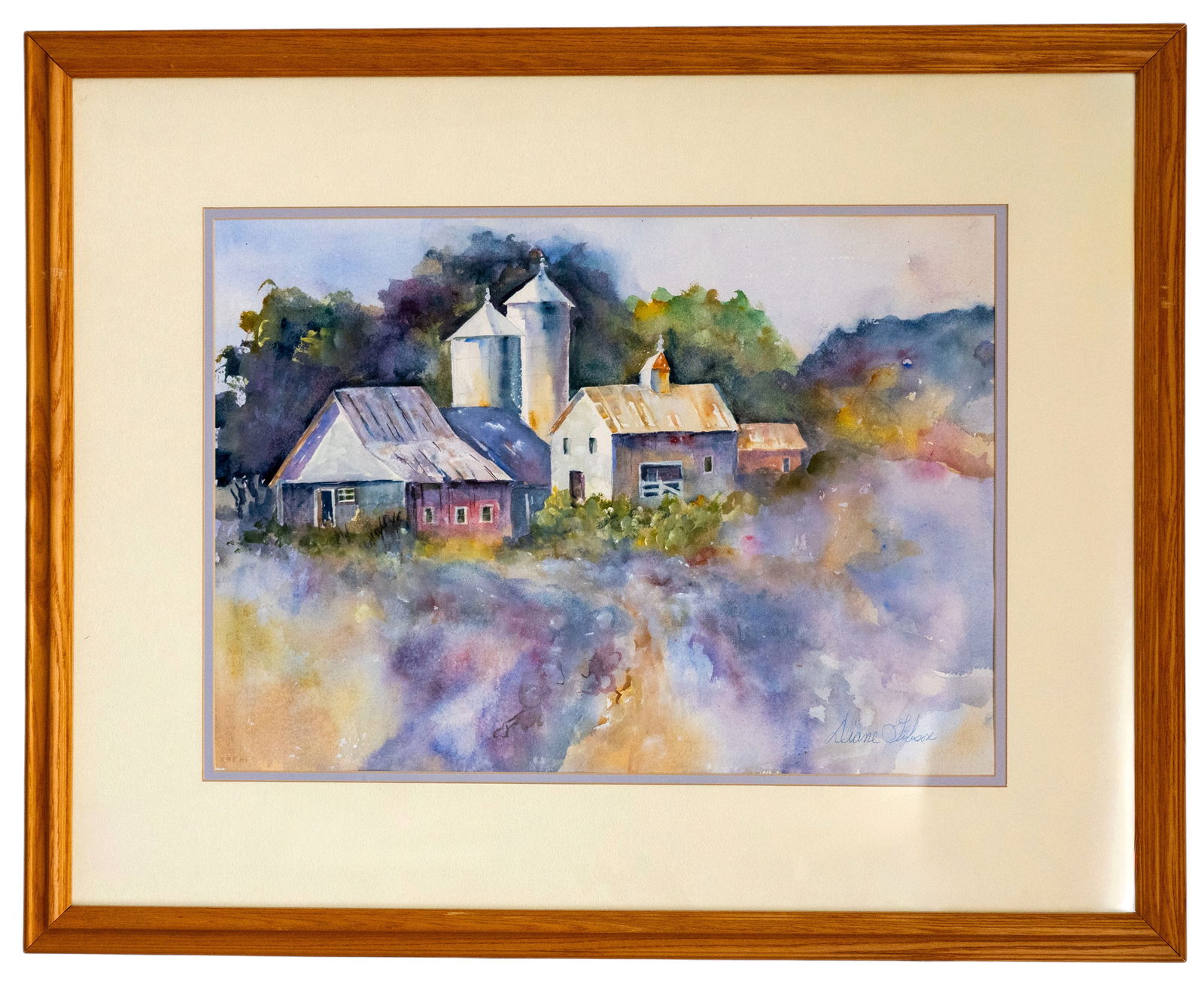 Diane Gibson (American), Farmstead Study, Watercolor on Paper: Artist, Year, Title: Diane Gibson (American), Farmstead Study, mid–late 20th century. Origin: United States. Medium: Watercolor on paper. Dimensions: 21 × 35 in.