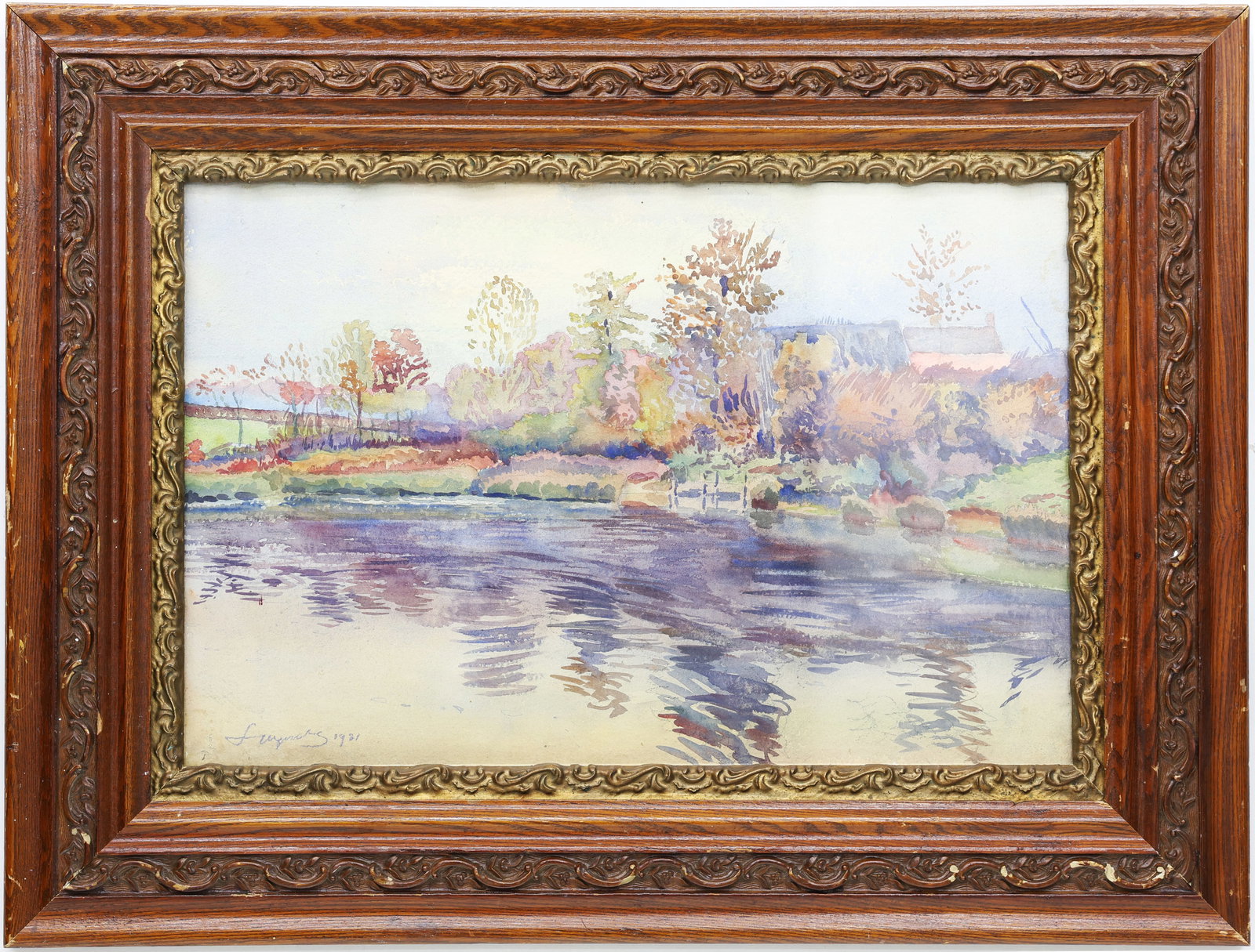 Attr to Leon Wyczolkowski (Polish, 1852-1936), Lakeside View, 1921, Oil on Canvas (1 of 4)