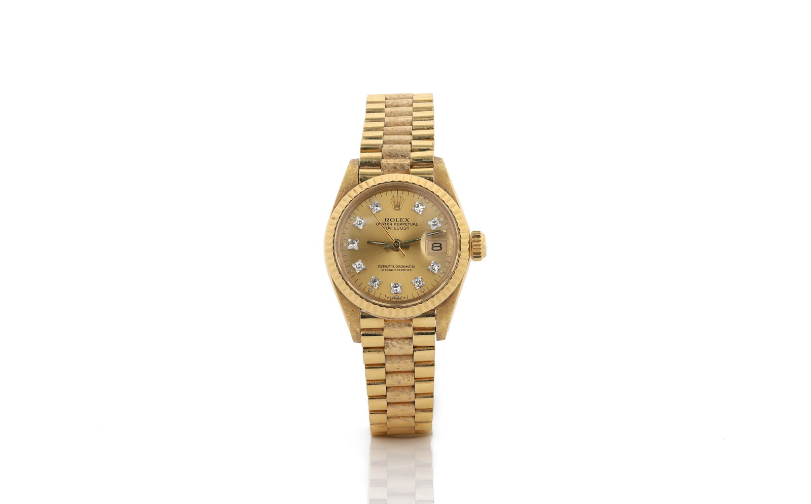 Rolex Lady-Datejust 6917 Diamonds 26mm 18K Yellow Gold, Bark-Finish Jubile (1 of 9)