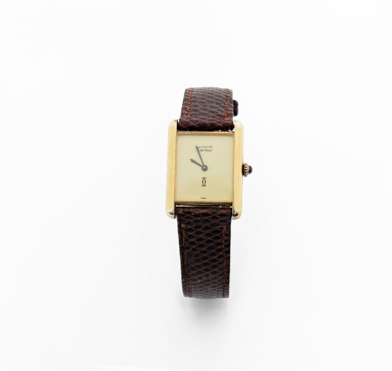 Vintage Cartier Must de Cartier Vermeil Tank Watch 925 Argent: Brand: Cartier Paris Model: Must de Cartier Tank Origin: Switzerland Case: Rectangular case crafted in vermeil, gold-plated sterling silver. The case is stamped