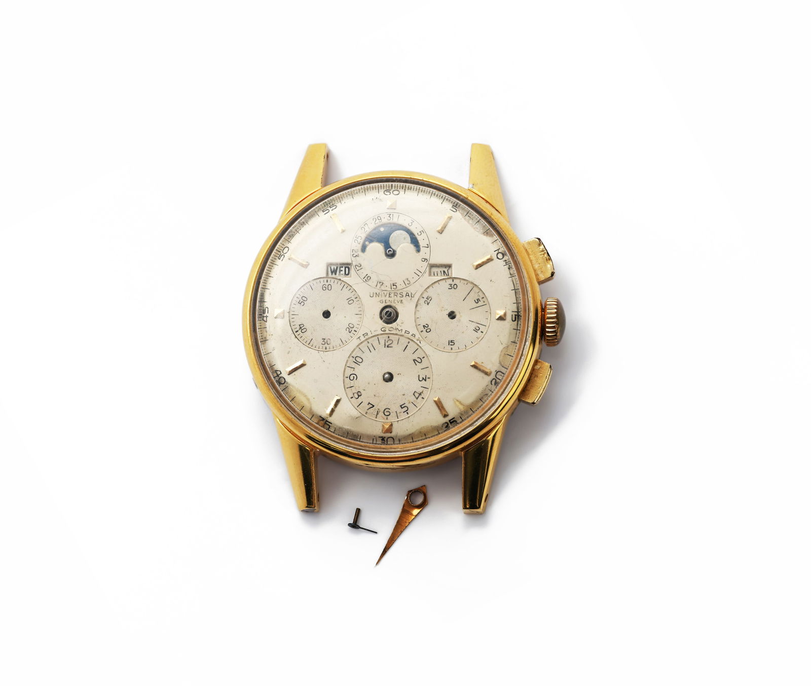 Universal Geneve Moonphase Chronograph Tri-Compax 12295 Gold Plated 1940s (1 of 13)