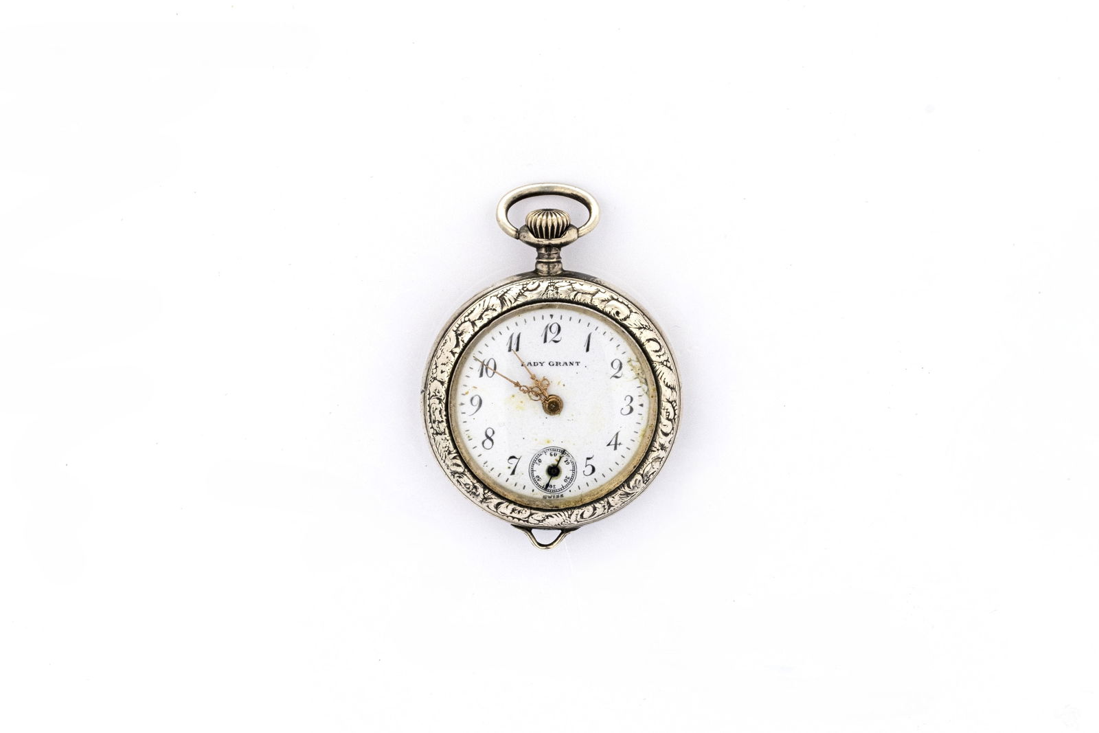 Swiss "Lady Grant" Silver Pocket Watch, Allemann Case, 0.935 Silver, 1.5 in (1 of 5)