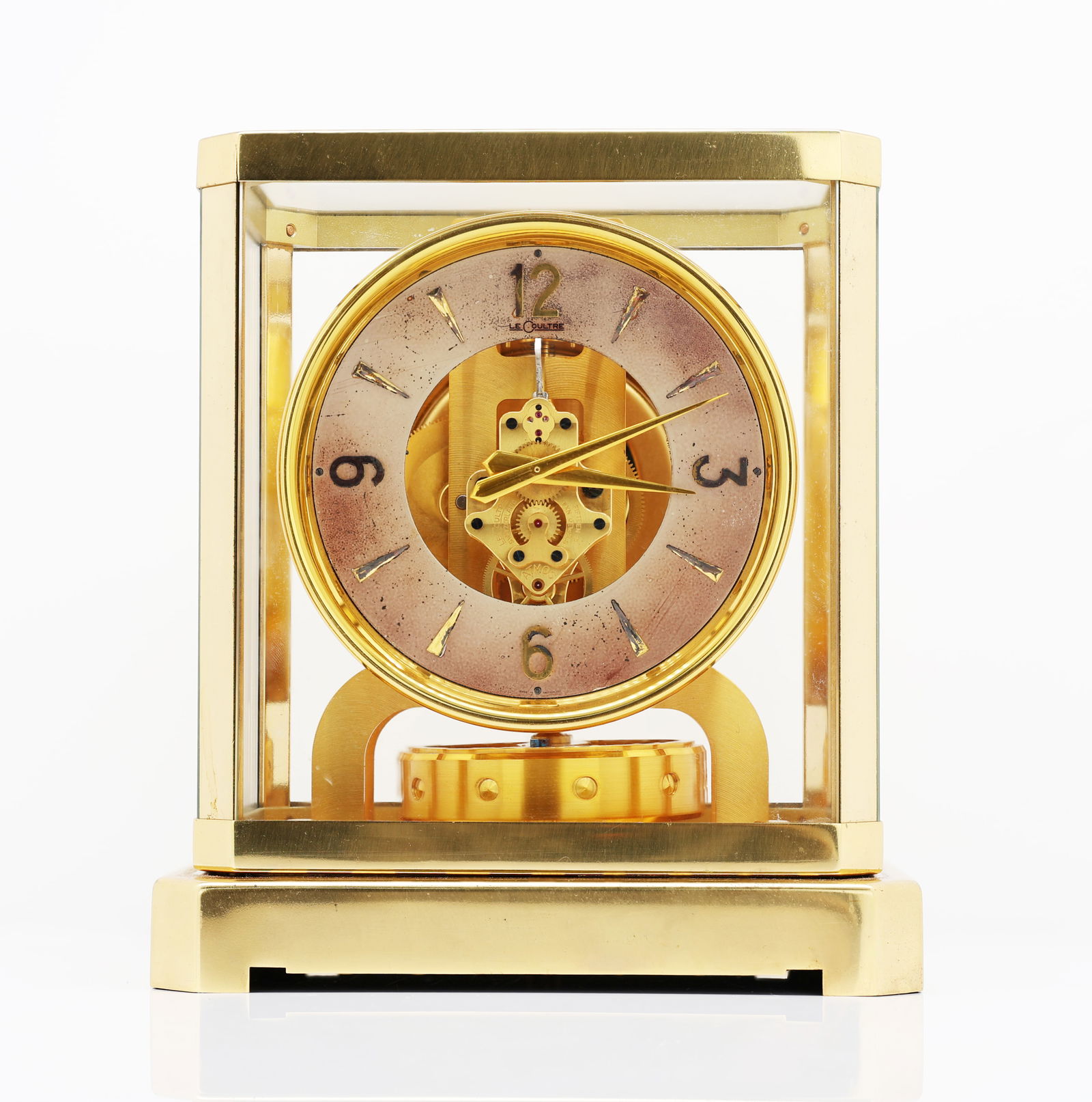 Jaeger-LeCoultre Atmos "Inca" Perpetual Motion Clock, Model 519, Switzerland: Title: Jaeger-LeCoultre Atmos “Inca” Perpetual Motion Clock, Model 519 Maker: Jaeger-LeCoultre (LeCoultre) Origin: Switzerland Model / Caliber: Atmos, Mode