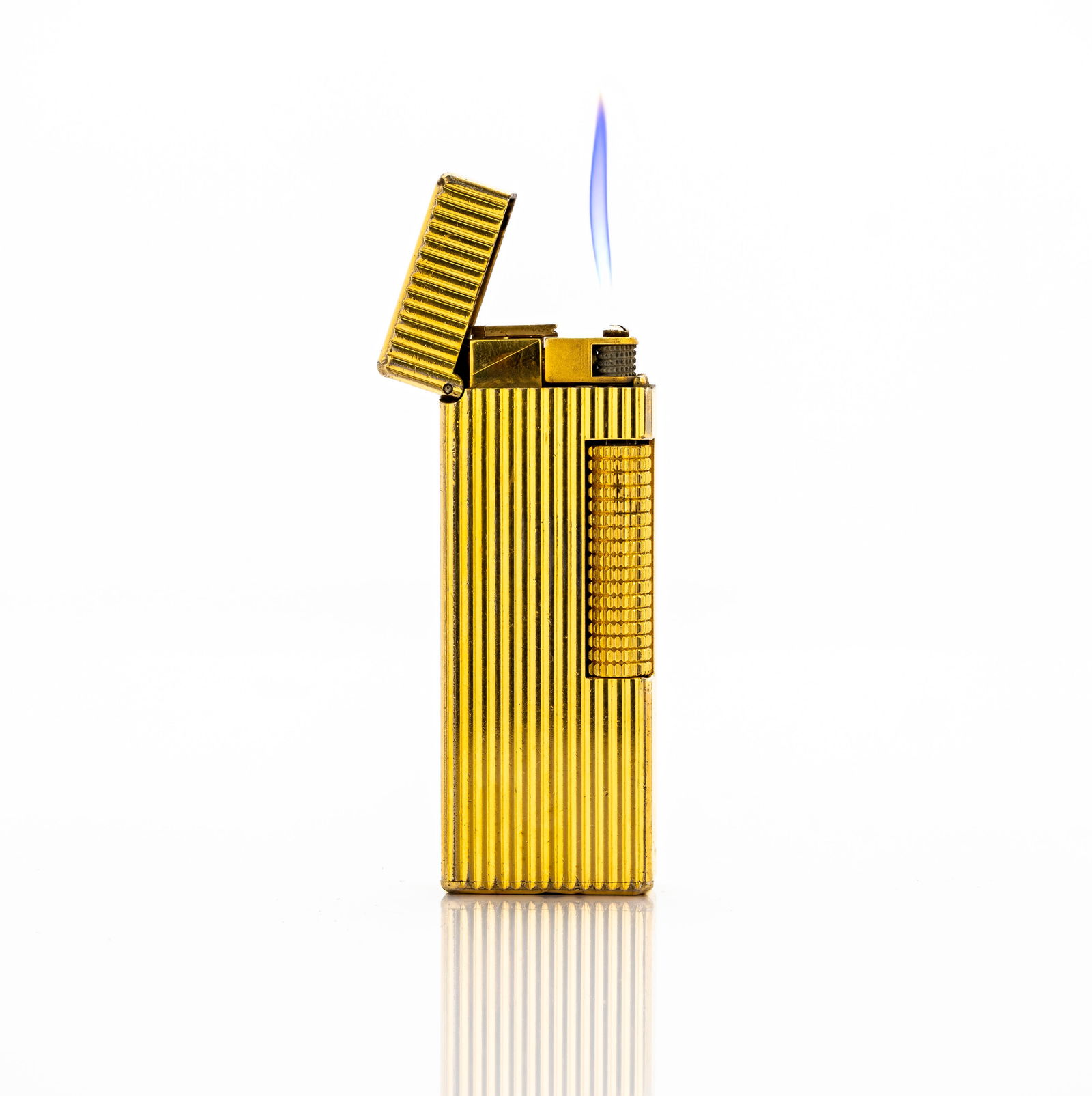Vintage Gold Plated DUNHILL Rollagas Lighter Lines 1986: Brand: Dunhill Model: Rollagas Origin: Switzerland Period: Circa 1970s–1980s Material: Gold-plated metal Signed: