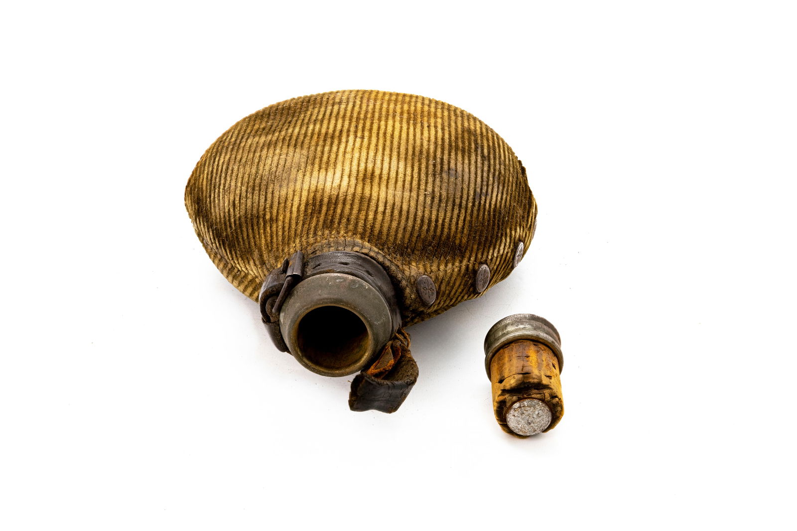 German WWI M1915 Feldflasche Canteen with Corduroy Cover - 7