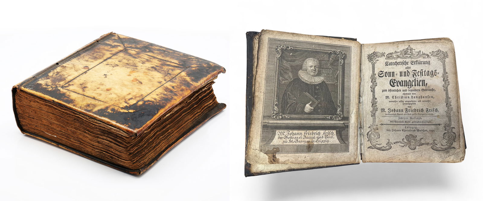 18th Century German Theological Book, Leipzig, 1774: Title: 18th Century German Theological Book, Leipzig, 1774Author: Johann Friedrich FrischDate / Place: Leipzig, 1774Binding: Original full leather bindingLanguage: GermanDimensions: 7.5 × 9