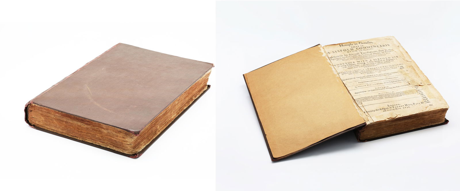 Andrew Willet, Hexapla in Genesin, That Is, A Sixfold Commentary upon Genesis: Title: Hexapla in Genesin, That Is, A Sixfold Commentary upon GenesisOrigin: London, EnglandMedium: Early printed book, letterpress on paperDimensions: 12.75 × 9 × 2.25 inAdditional