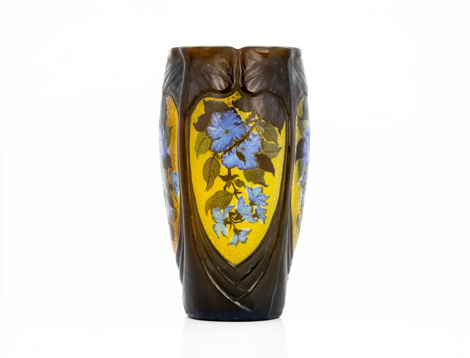 Emile Galle Art Nouveau Cameo Glass Vase Cornflower (Bleuet) Design (1 of 7)