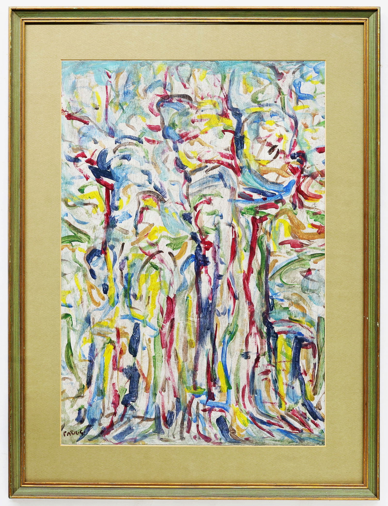 In the Style of Paul Guiragossian (Lebanon), Abstract. Oil on Paper (1 of 3)