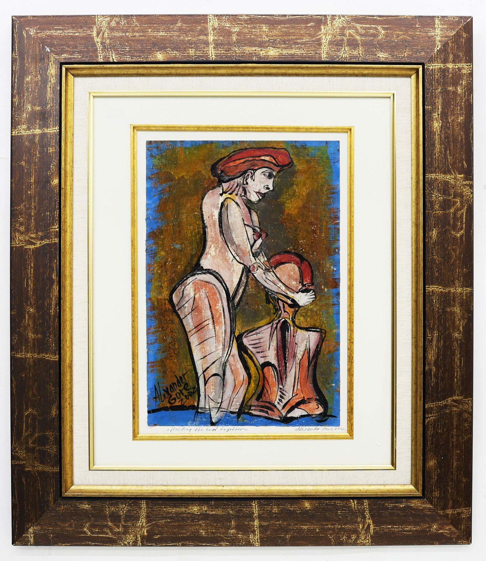 Alexander Gore (Russian-American, b. 1958), Holding the Head Together, 2002, Oil on Paper: Artist, Year, Title: Alexander Gore (Russian-American, b. 1958), Holding the Head Together, 2002. Origin: United States (born St. Petersburg, Russia). Medium: Oil on paper.