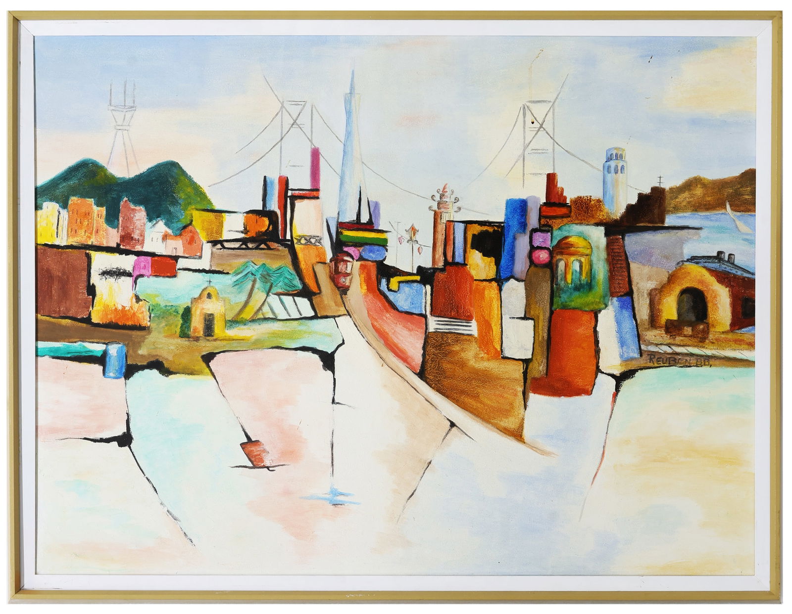 B. B. Reuben (American, 1930-2002) Cityscape, Oil on Canvas (1 of 3)