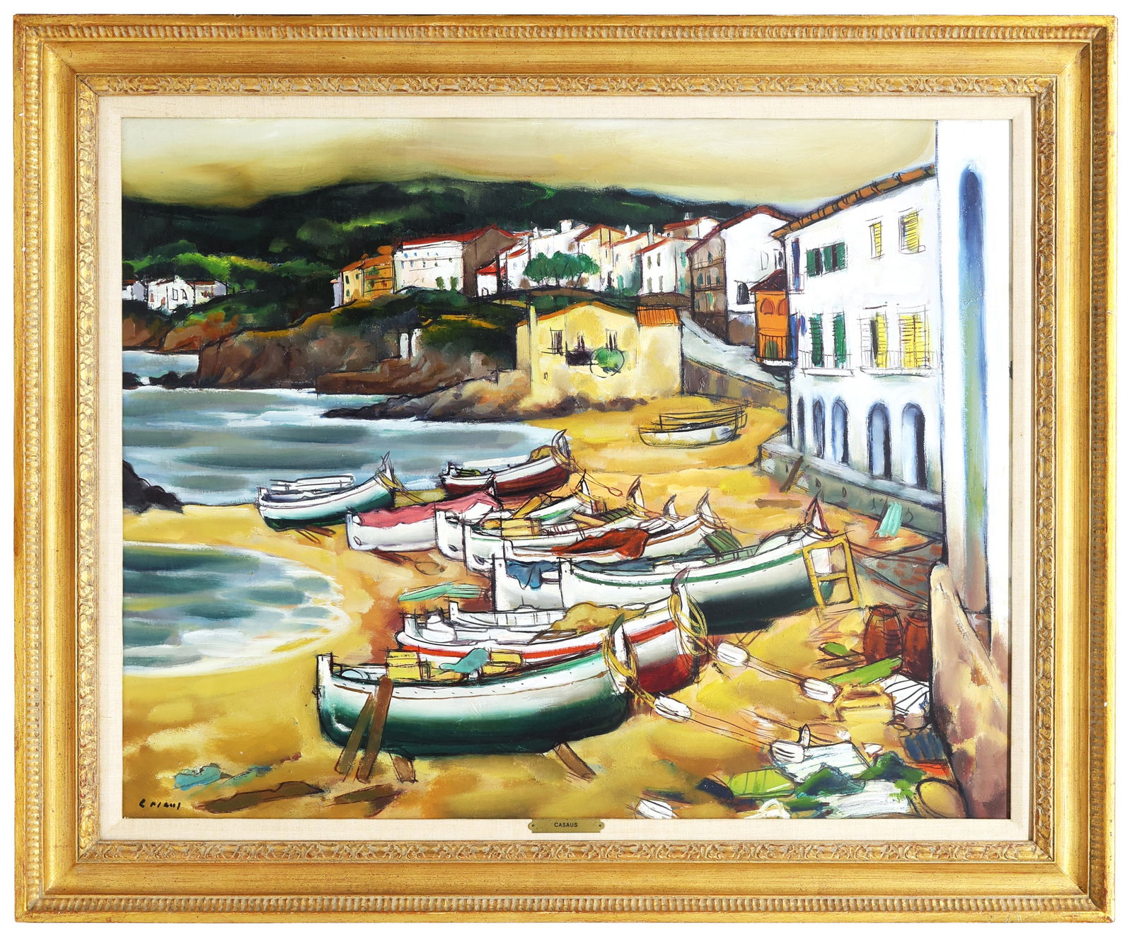 Jesus Mecko Casaus (Spanish, 1926-2002) Cudillero, Oil on Canvas (1 of 4)