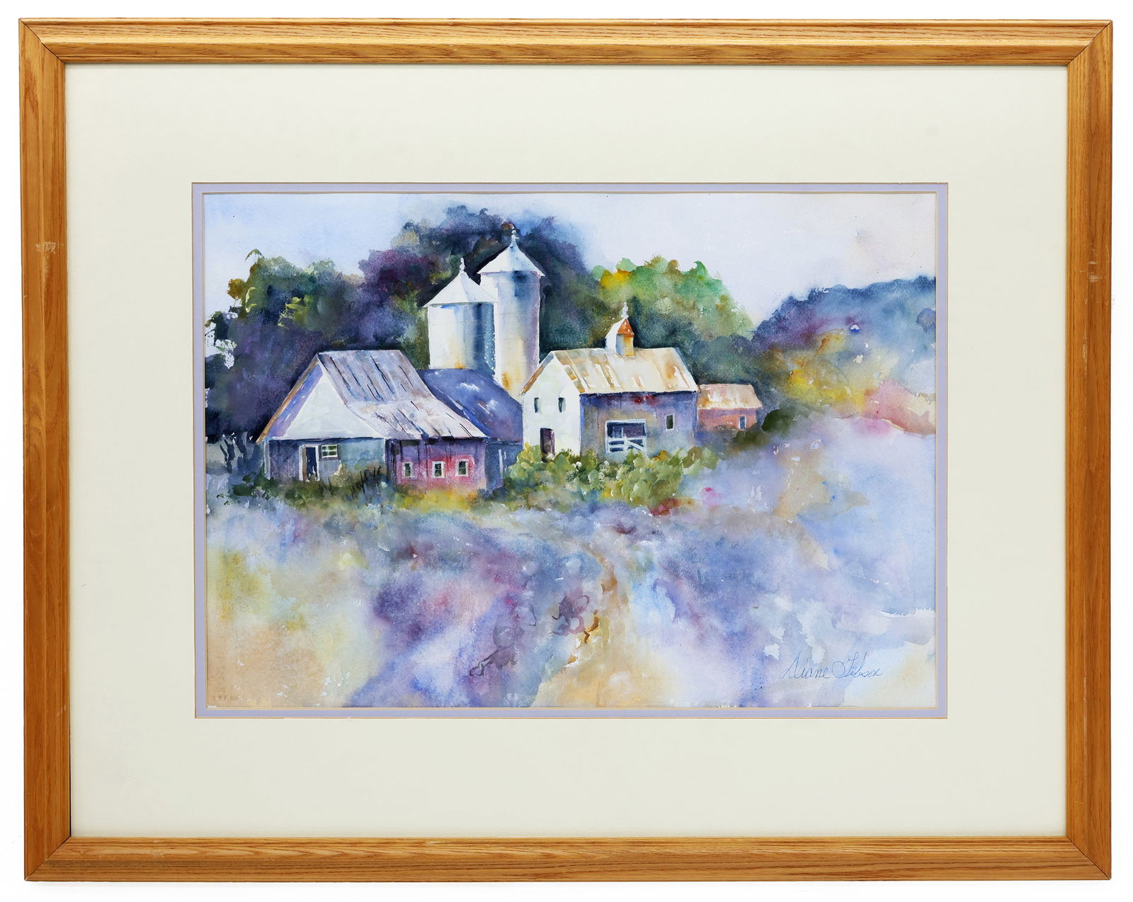 Diane Gibson (American) Farmstead Study, Watercolor on Paper (1 of 4)