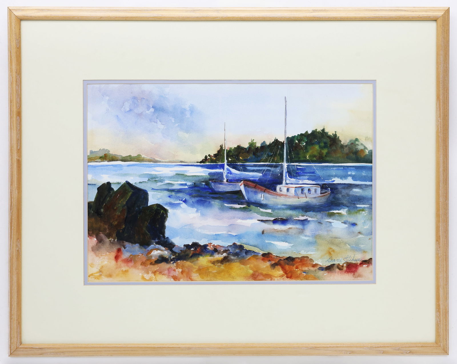 Diane Gibson (American) Farmstead Landscape, Watercolor on Paper (1 of 4)