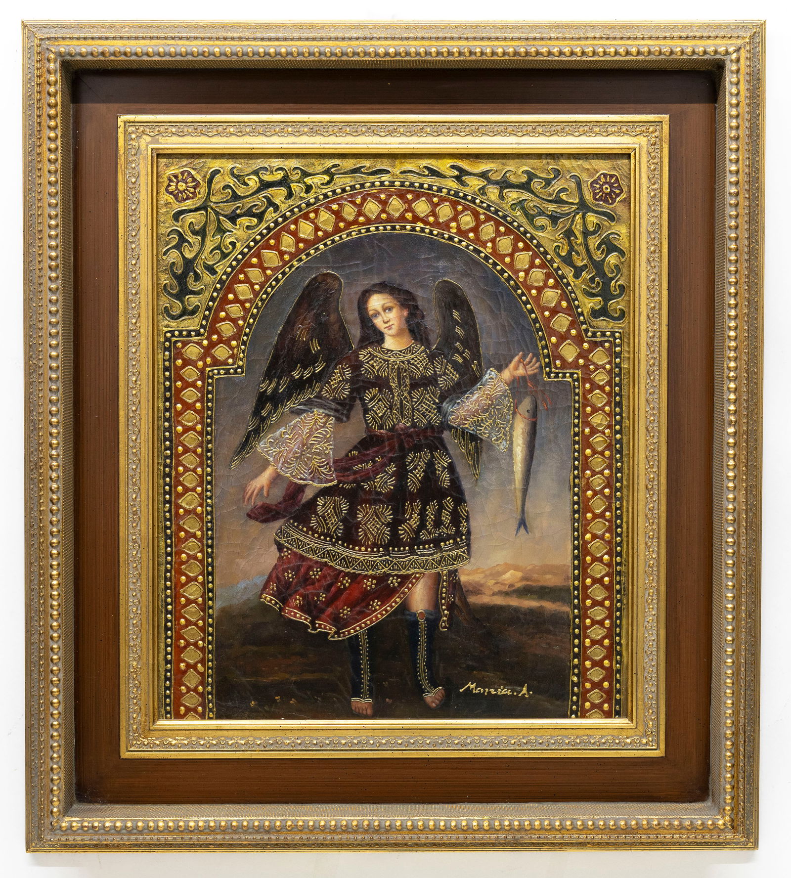 Cuzco School Style, Saint Gabriel the Archangel, 20th century, Oil on canvas (1 of 6)