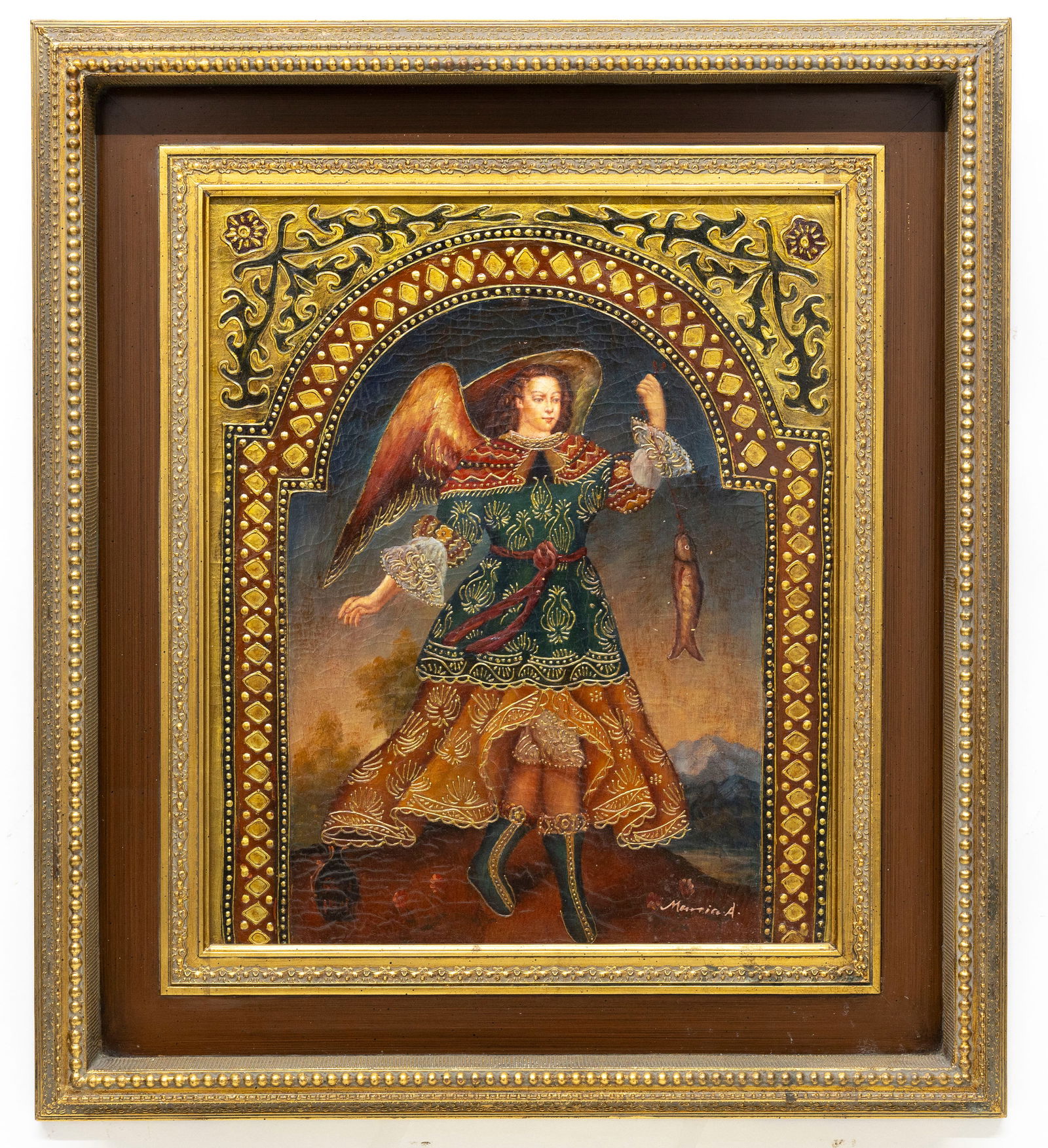 Cuzco School Style, Saint Gabriel the Archangel, 20th century, Oil on Canvas (1 of 7)