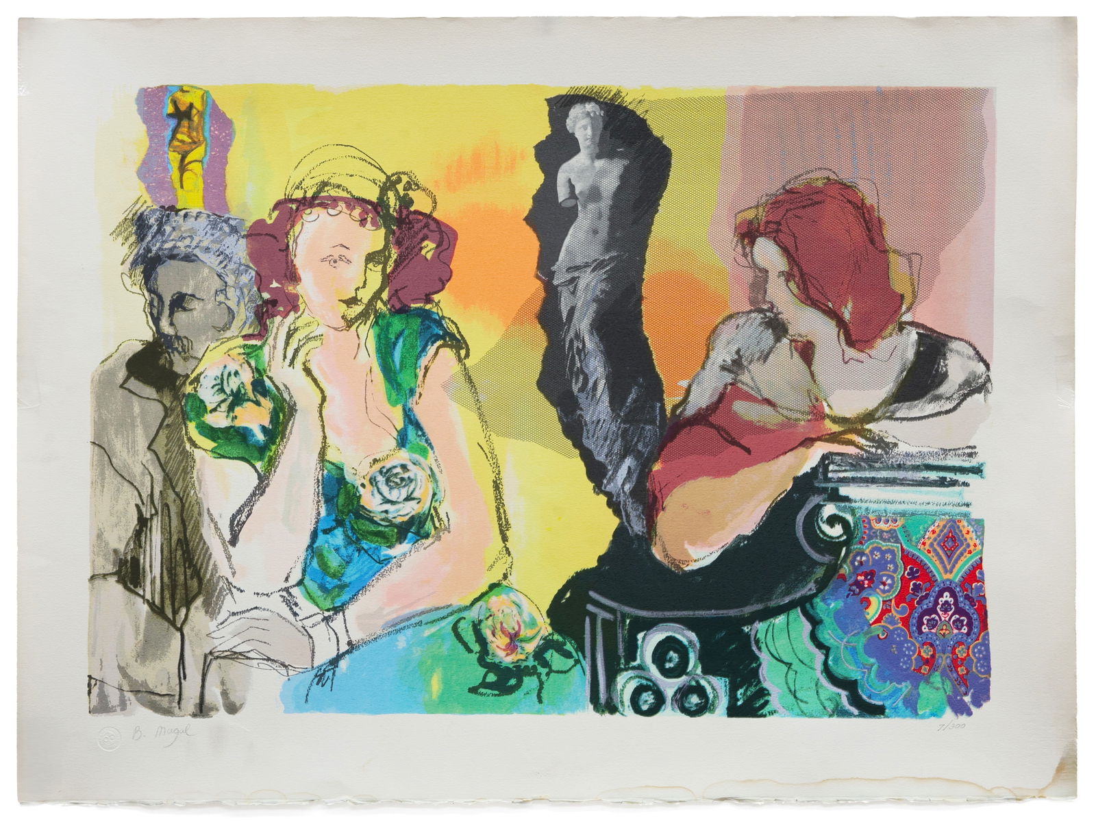 Batia Magal (Israel) Getting Together, Hand Signed Lithograph Ltd 7/300 (1 of 4)