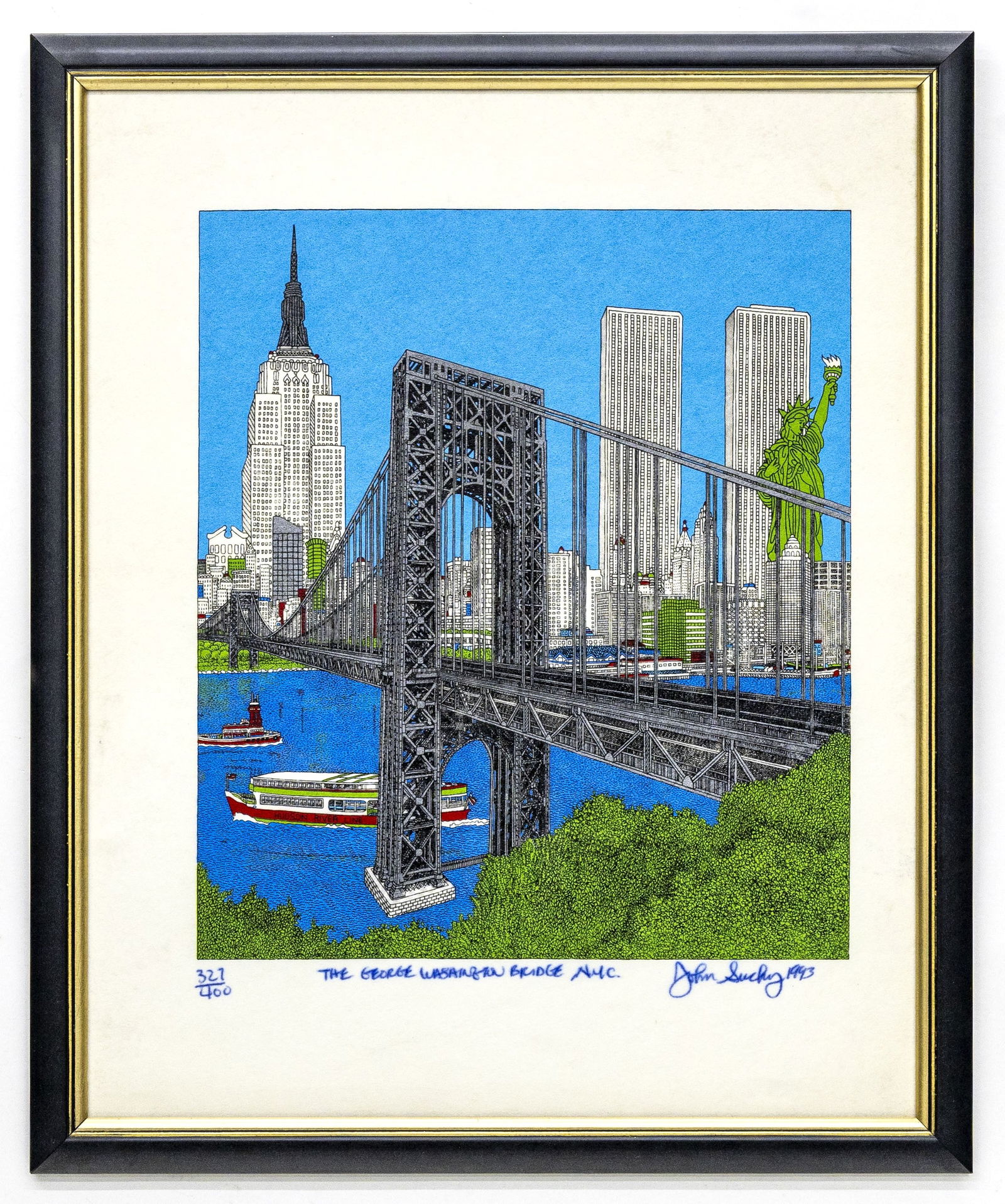 John Suchy (American, b. 1946), The George Washington Bridge, N.Y.C., Ltd.327/400 Etching on paper (1 of 4)