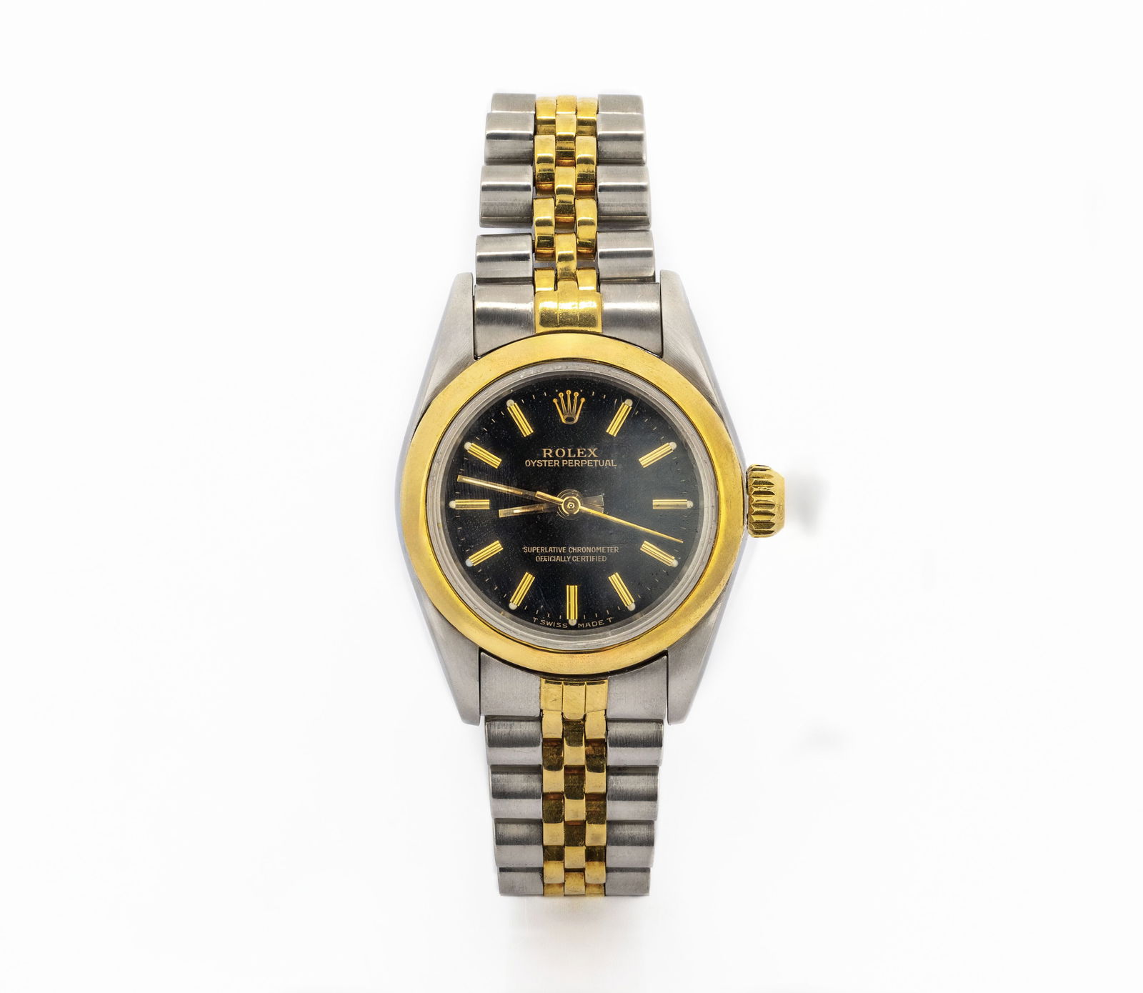 Rolex Oyster Perpetual 26mm 67193 Black Dial Two-Tone Jubilee Watch (1 of 5)