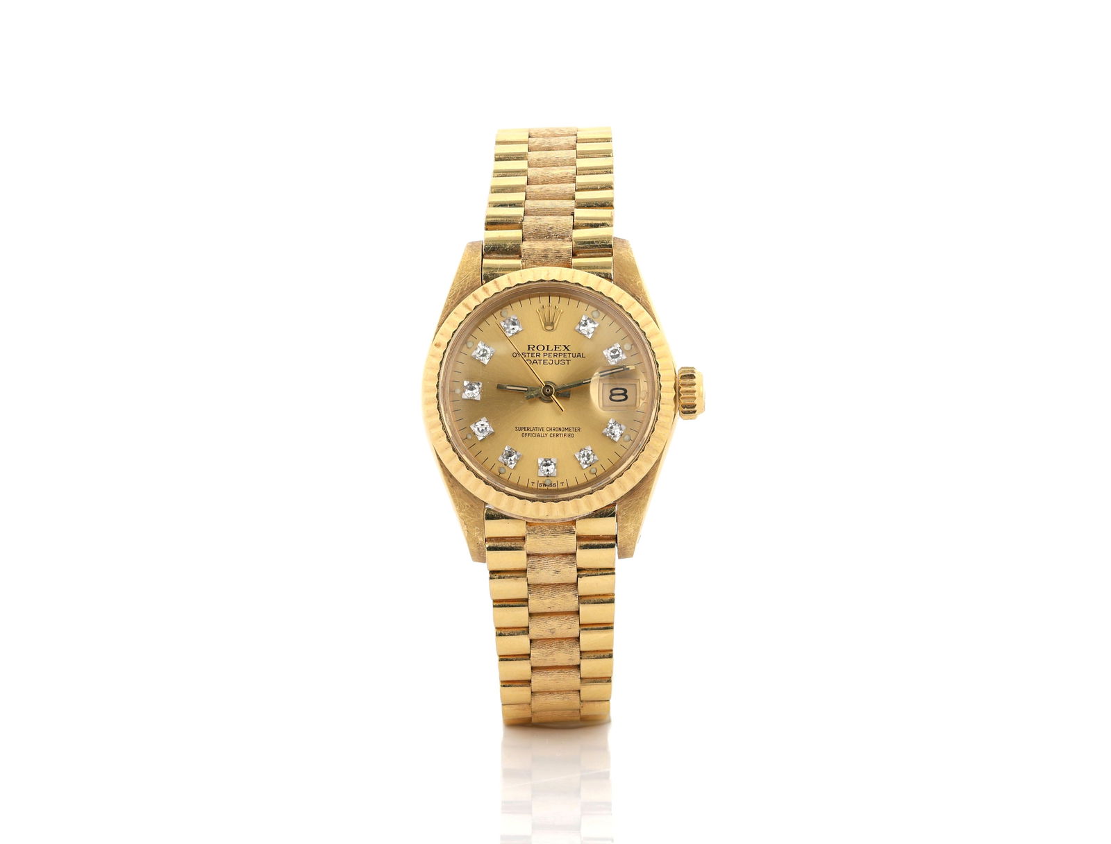 Rolex Lady-Datejust 6917 Diamonds 26mm 18K Yellow Gold, Bark-Finish Jubile (1 of 9)