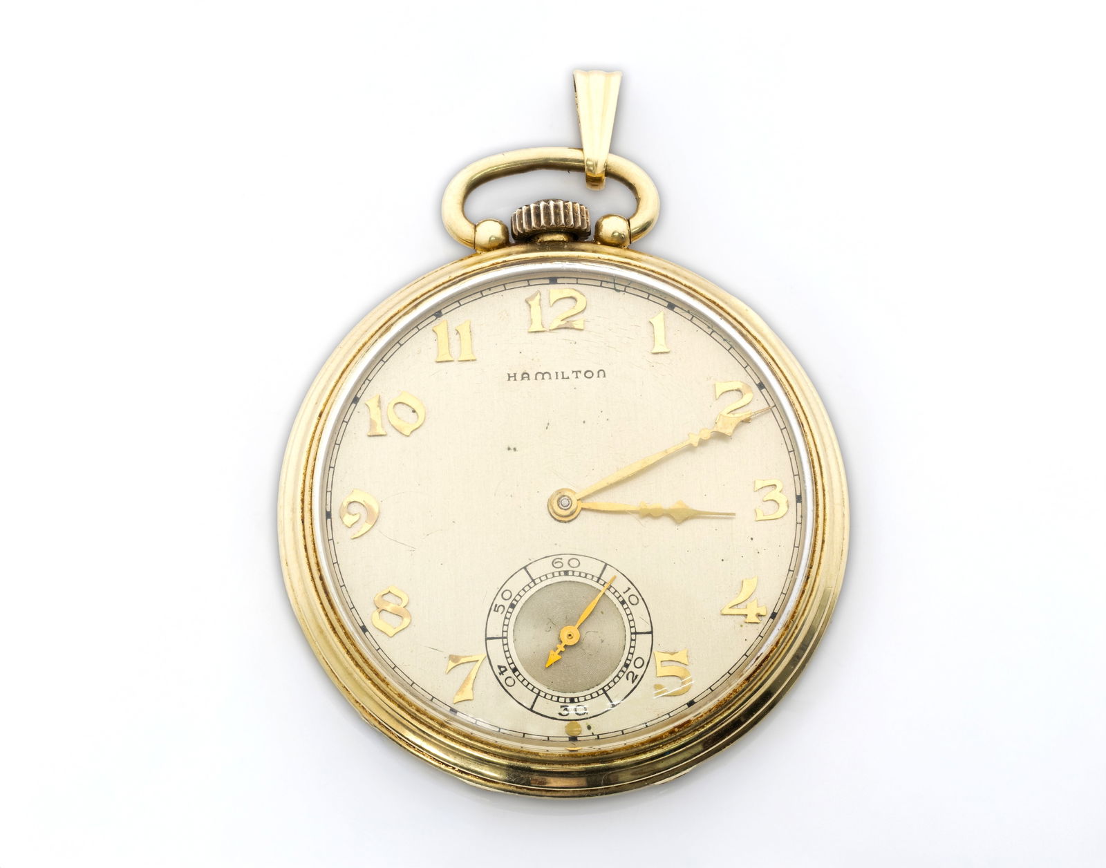 Hamilton Open Face 14K Gold Pocket Watch Ref. 4355188 (1 of 11)