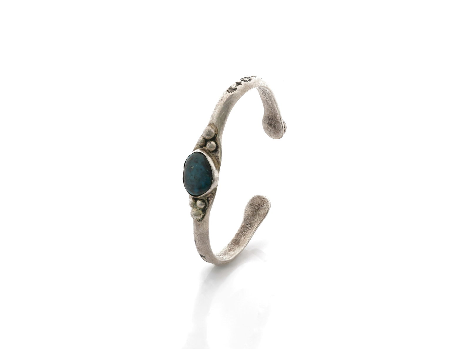 Navajo Native American Sterling Silver Turquoise Cuff Bracelet (1 of 5)