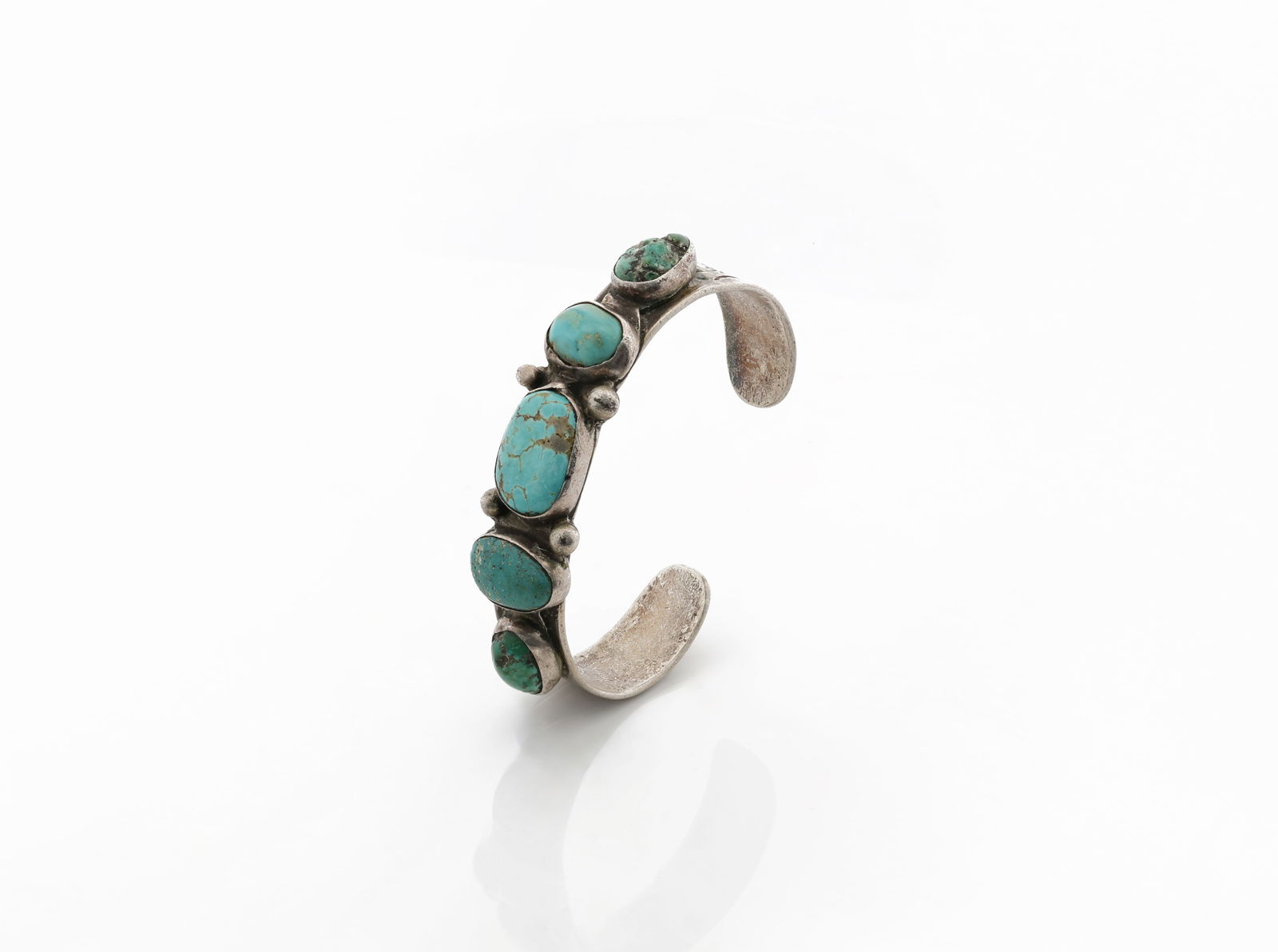 Navajo Native American Sterling Silver Turquoise Cuff Bracelet (1 of 5)