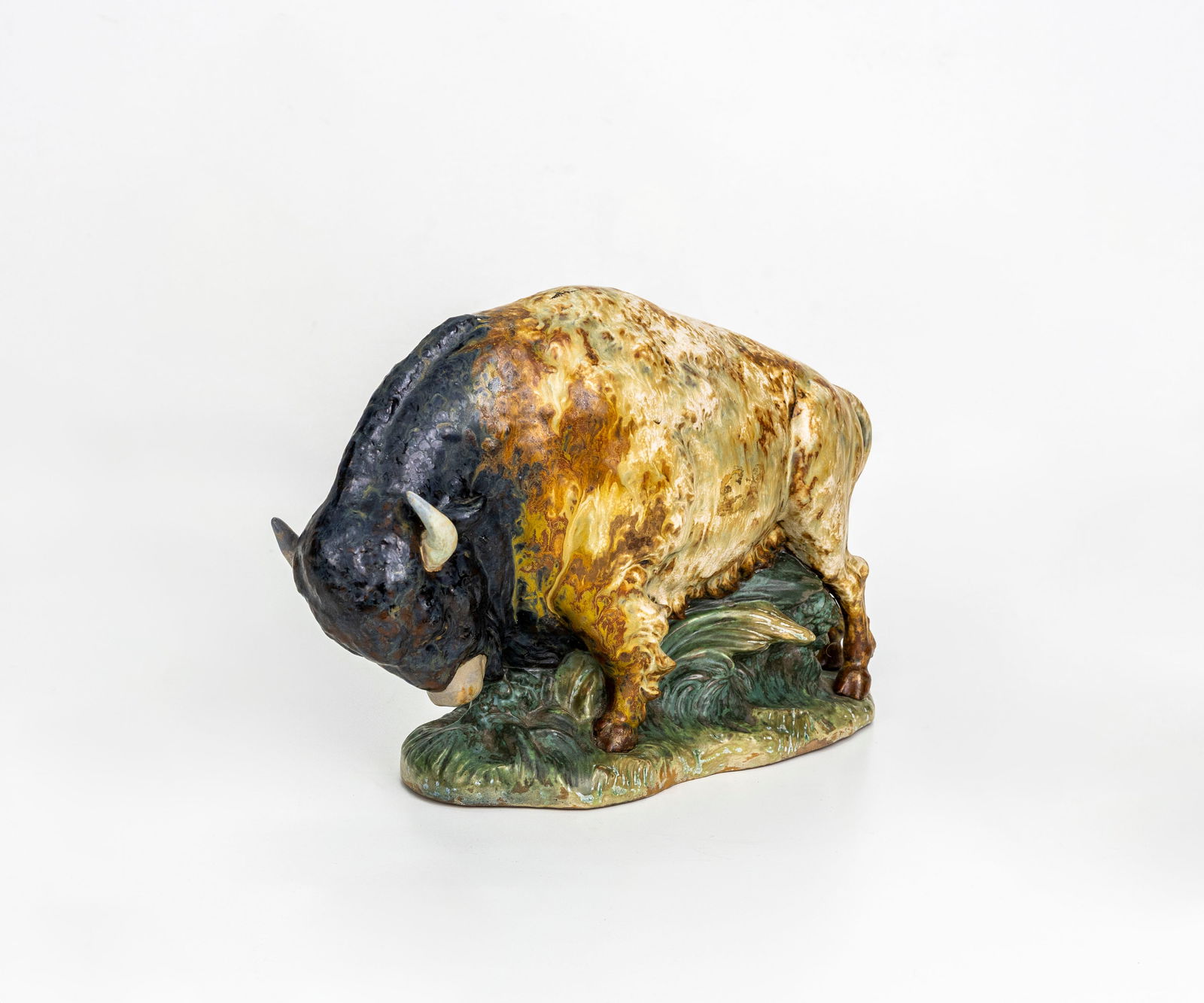 Lladro, Spain, Glazed Bison Porcelain Sculpture (1 of 8)