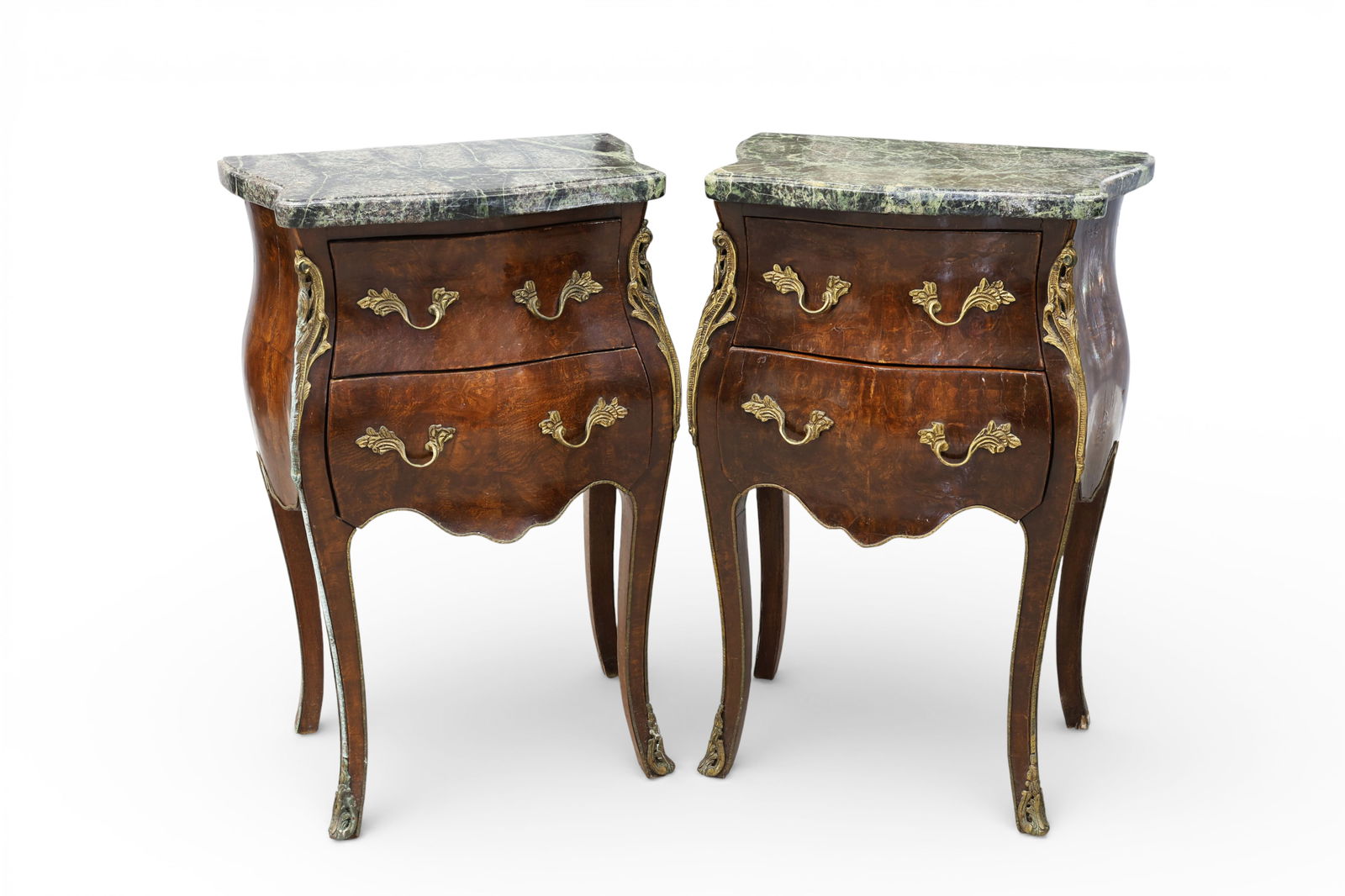 Pair of Louis XV?Style Marble-Top Bedside Cabinets (1 of 9)