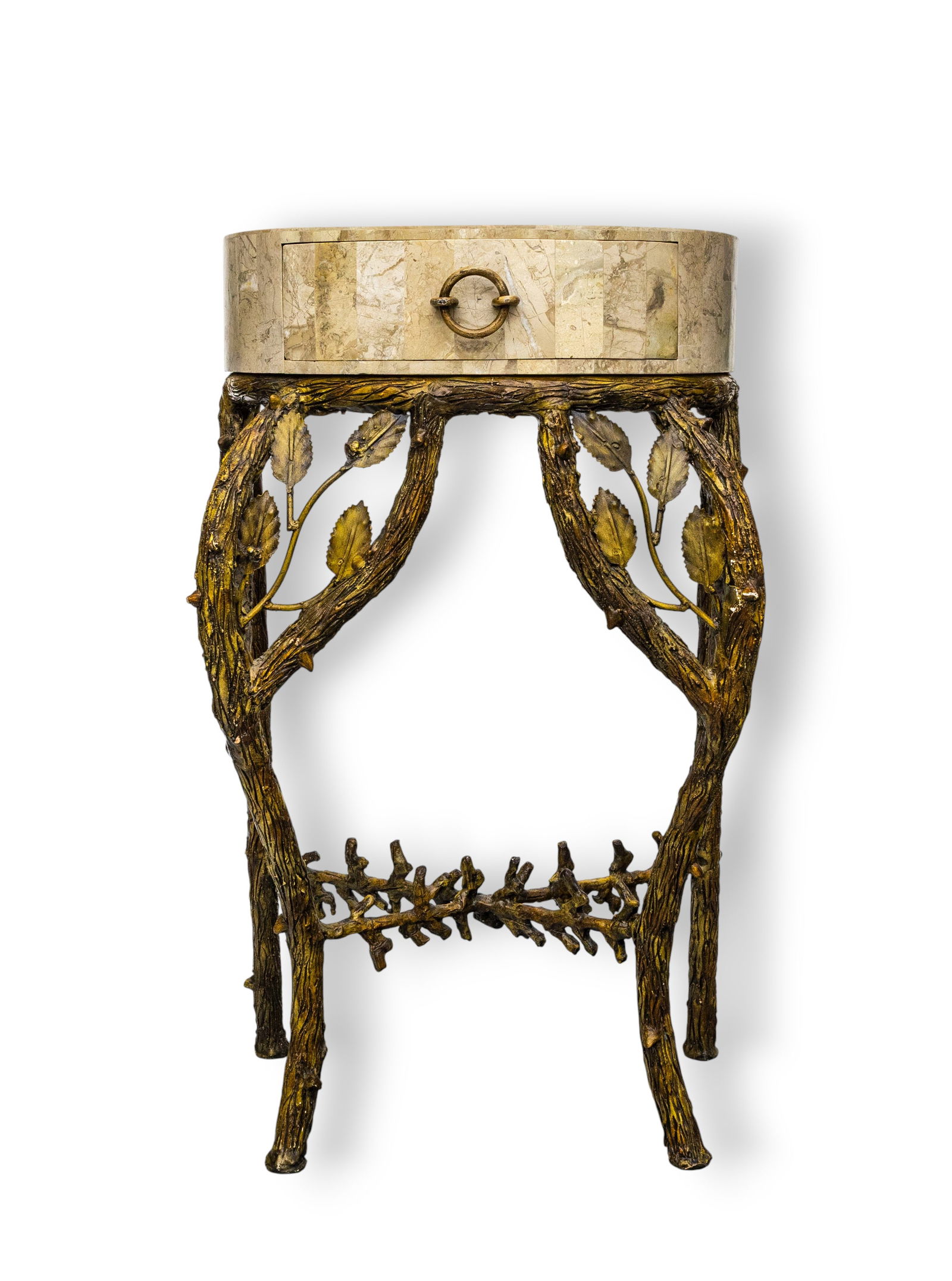 Tessellated Wood & Gilt Metal Console Table (1 of 7)