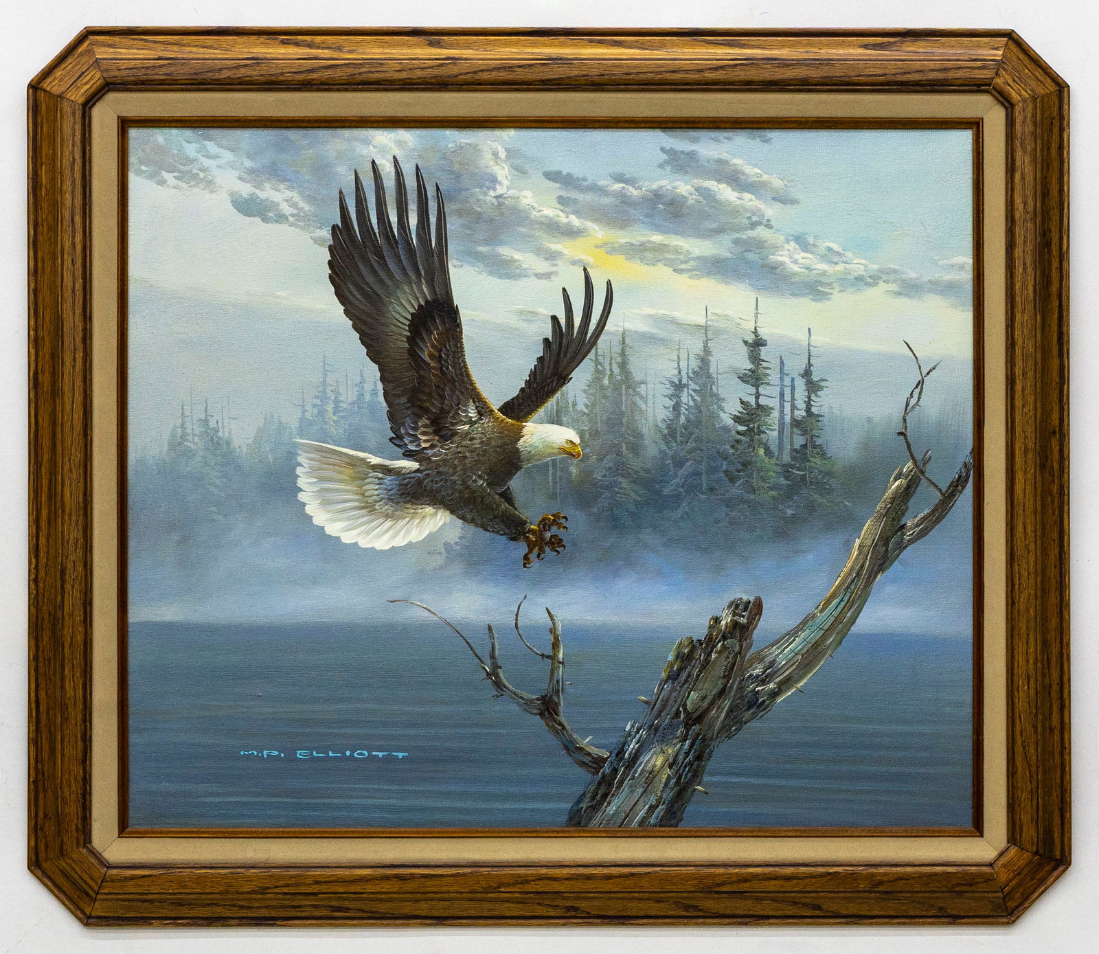 Mark Paul Elliott (British, b. 1974), Eagle in Flight, Oil on Canvas Painting (1 of 4)
