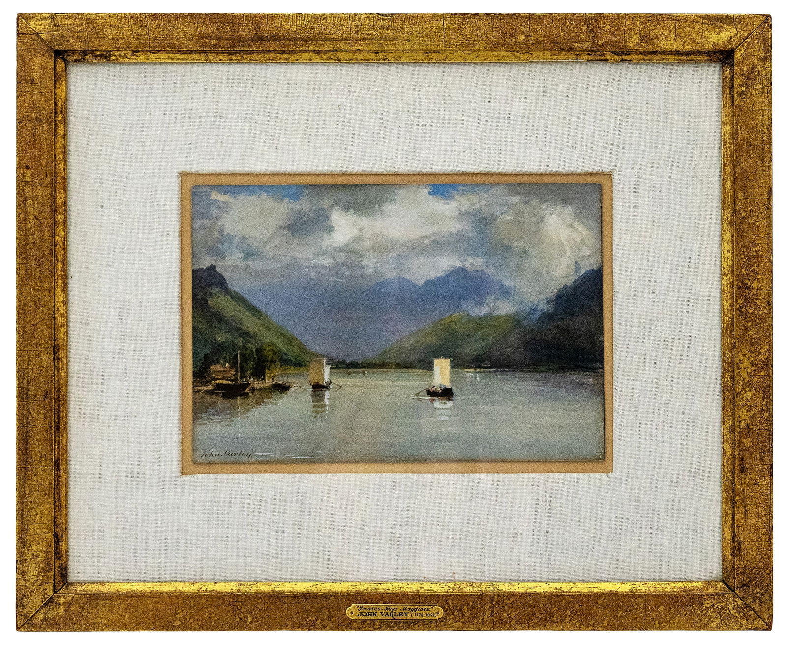 John Varley (British, 1778-1842) "Locarno - Lago Maggiore", Watercolor on Paper (1 of 6)