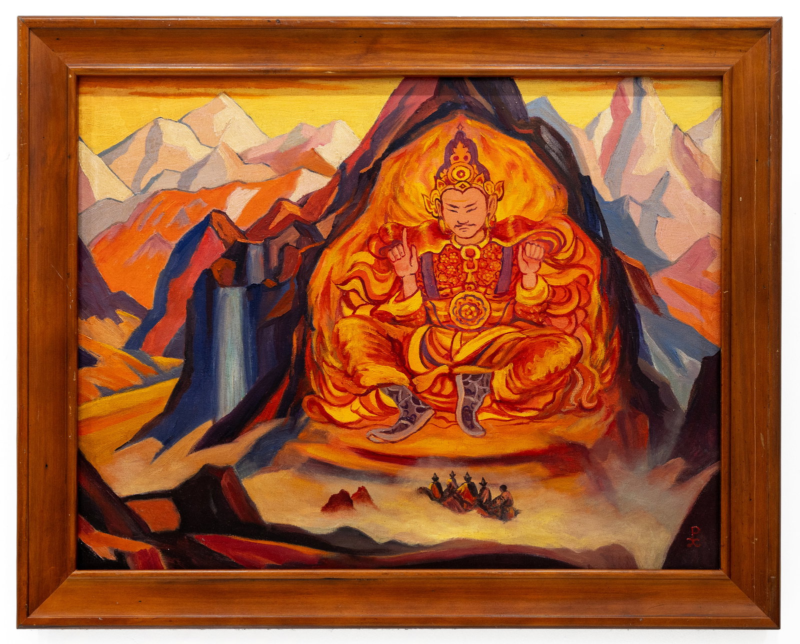 Attr to Nikolai Roerich "Shambhala" Oil on Canvas Painting: Artist, Year, Title: Attr to Nikolai Roerich (1874–1947) “Shambhala” Medium: Oil on canvas Dimensions: 24 x 31 in sight, 28.5 x 35 in framed Provenance: Ac