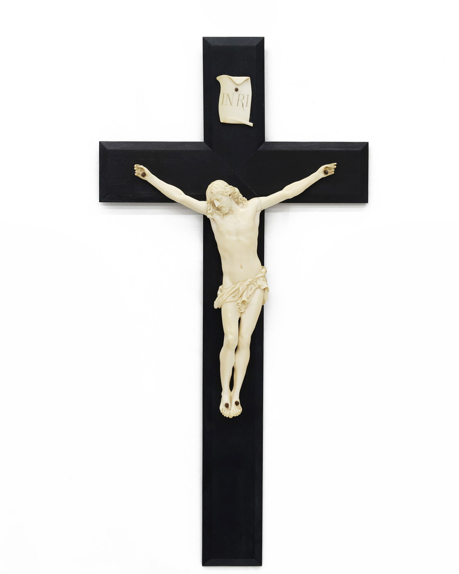 Crucifix, Italian School, Carved figure & wooden cross (1 of 5)