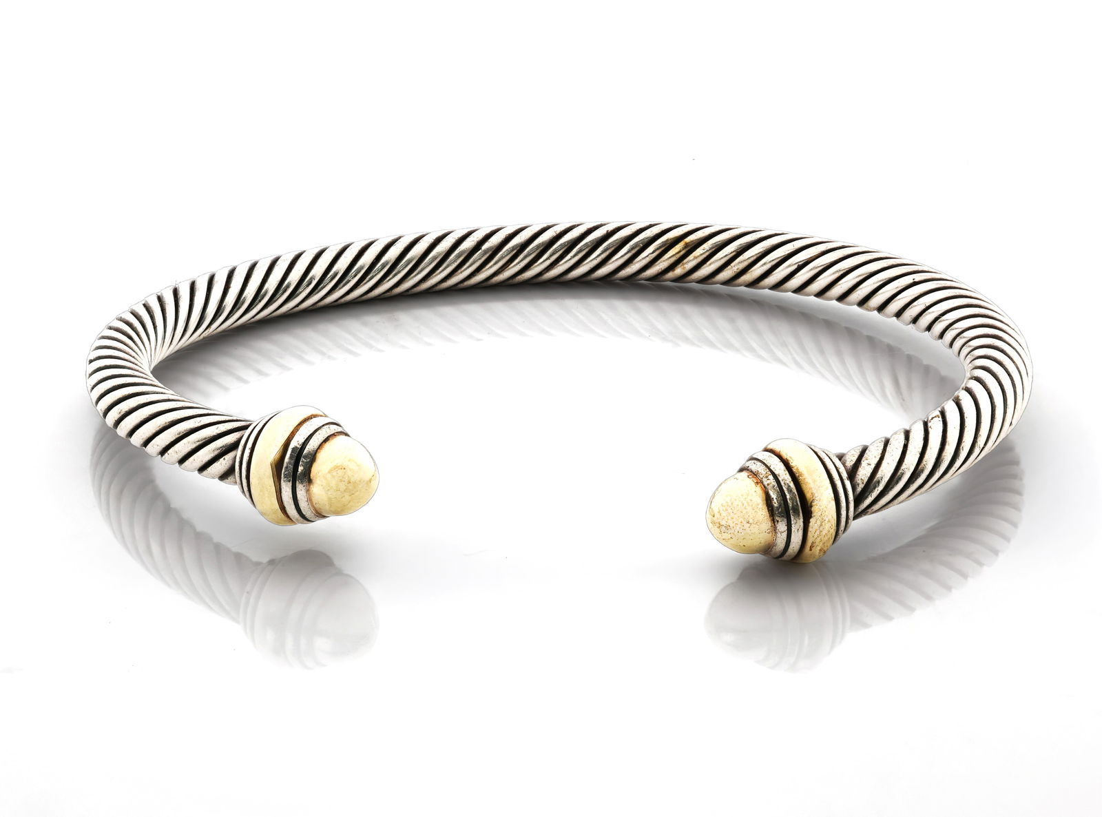 David Yurman, Classic Cable Bracelet Sterling Silver14K Gold, 5mm (1 of 9)