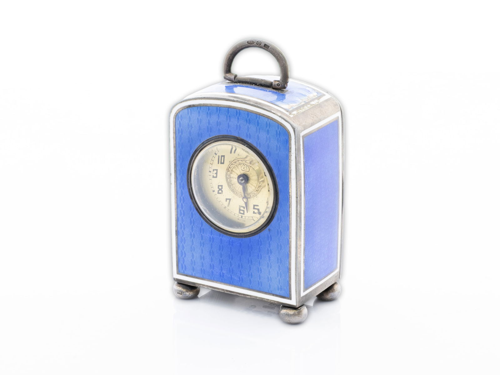 Juvenia Swiss Travel Clock 925 Silver 1920's (1 of 9)