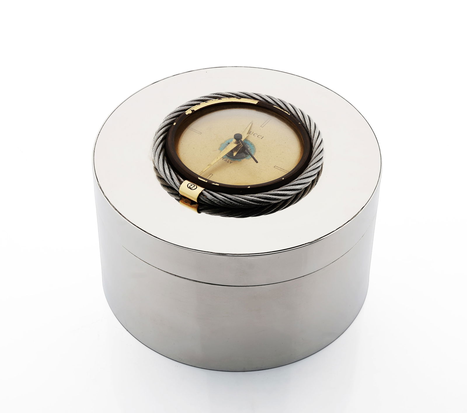 Gucci Desk Clock Gold-tone Dial. Made in Italy (1 of 5)